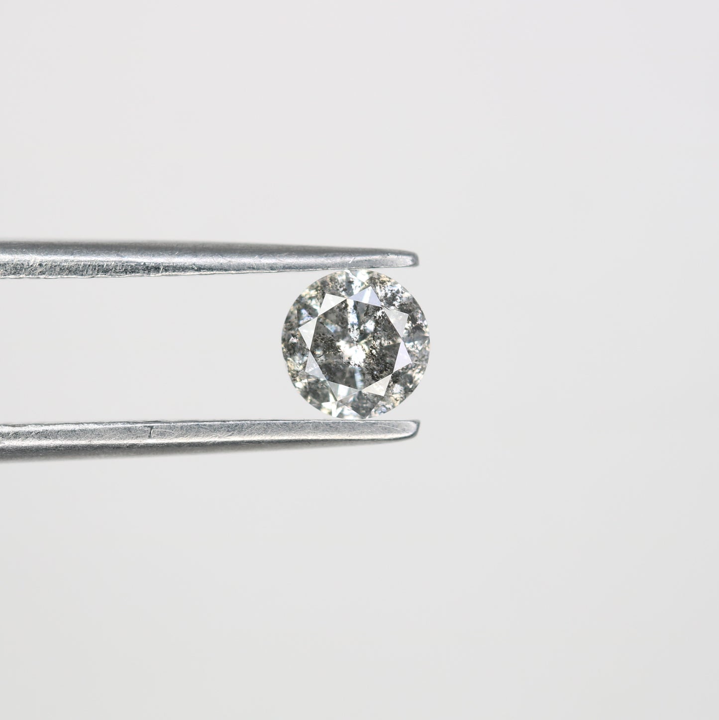 0.44 CT Salt and Pepper Natural Round Brilliant Cut Diamond for Engagement Ring and Unique Bridal Jewelry Design - JayKrishna Diamond