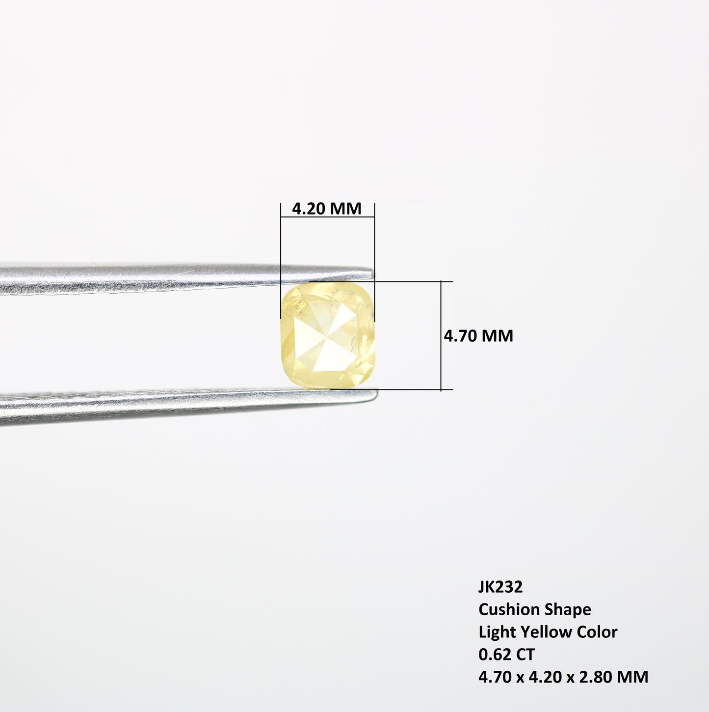 0.62 Carat Cushion Shaped Loose Fancy Yellow Diamond (4.7 MM) for a One-of-a-Kind Promise Ring: Elegant Gemstone Treasure - JayKrishna Diamond