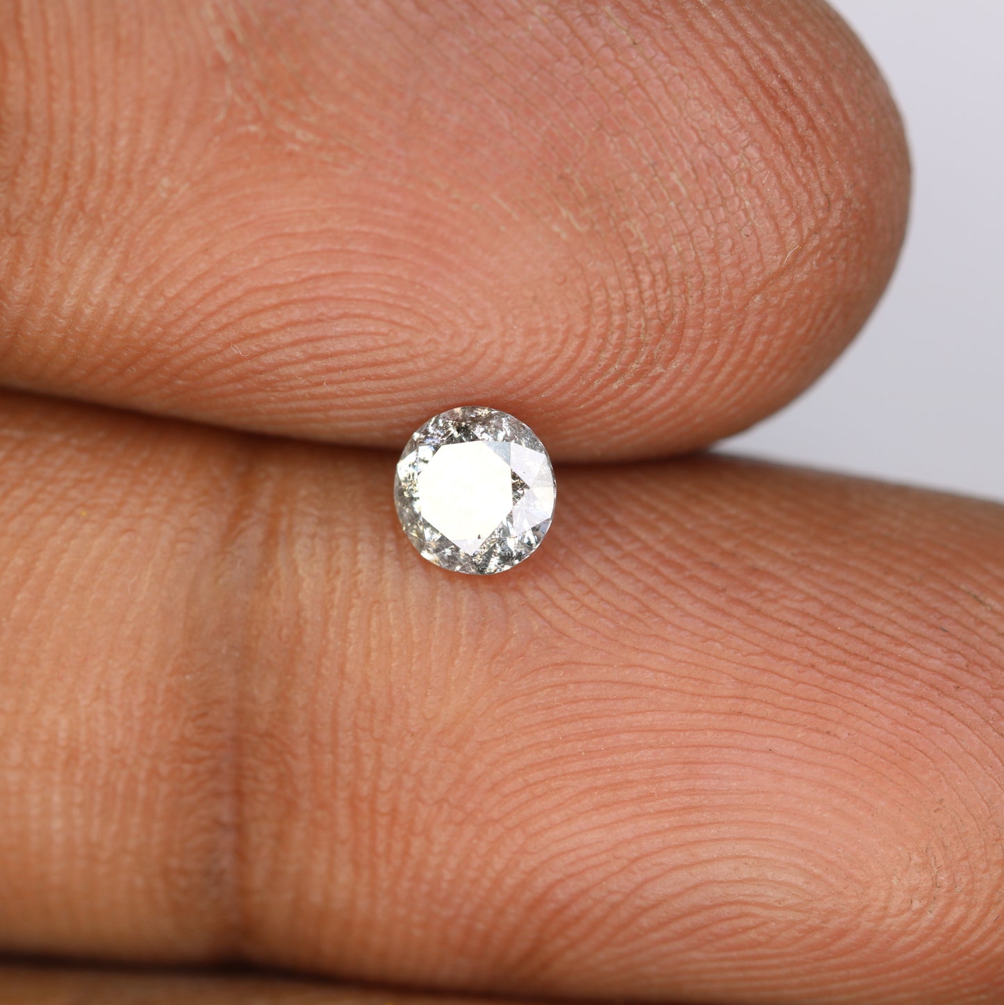 0.44 CT Salt and Pepper Natural Round Brilliant Cut Diamond for Engagement Ring and Unique Bridal Jewelry Design - JayKrishna Diamond