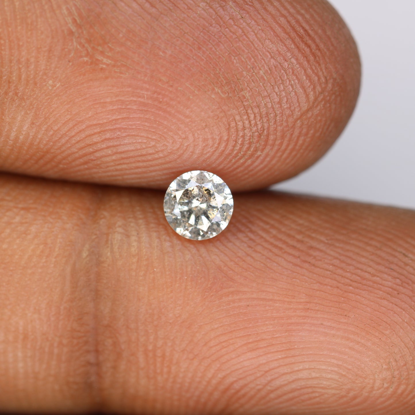 0.40 CT Natural Salt And Pepper Round Brilliant Cut Diamond For Engagement Ring - JayKrishna Diamond