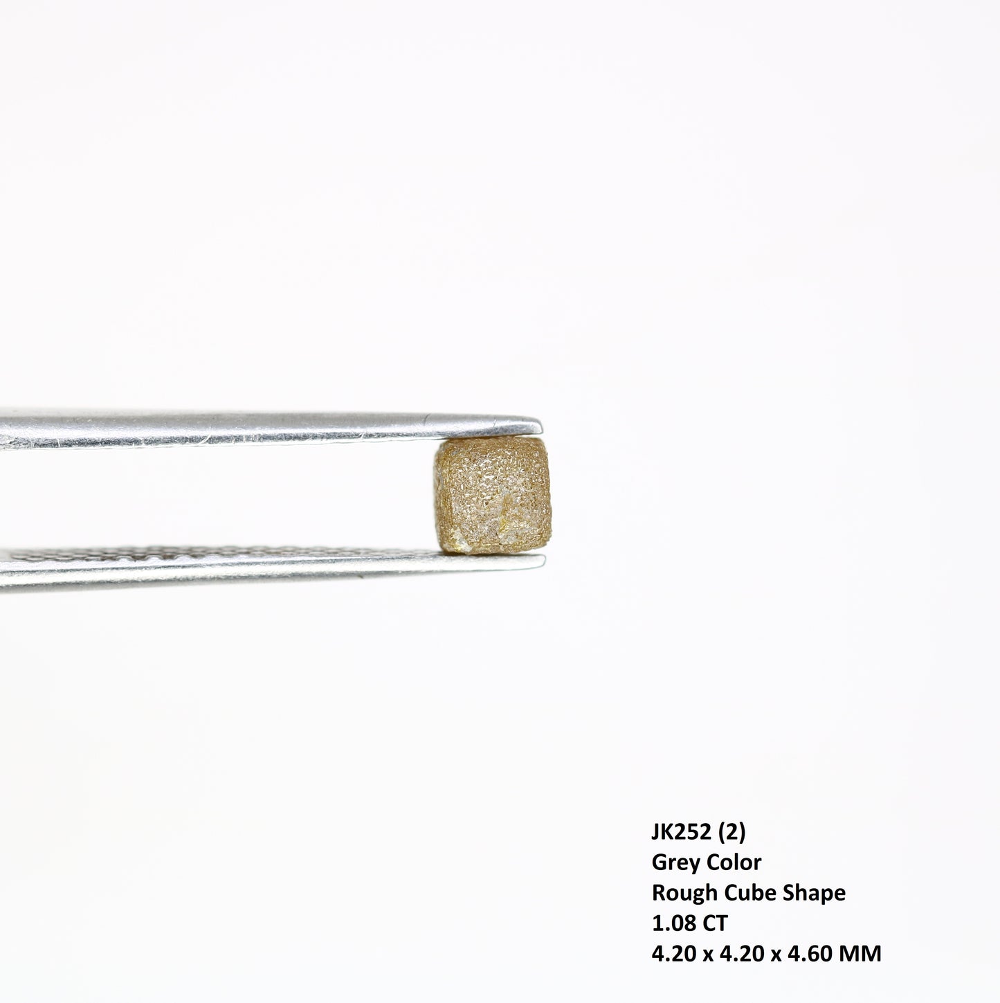 1.08 Carat Congo Cube Rough Diamond Natural Grey Loose Raw Diamond For Diamond Jewelry - JayKrishna Diamond