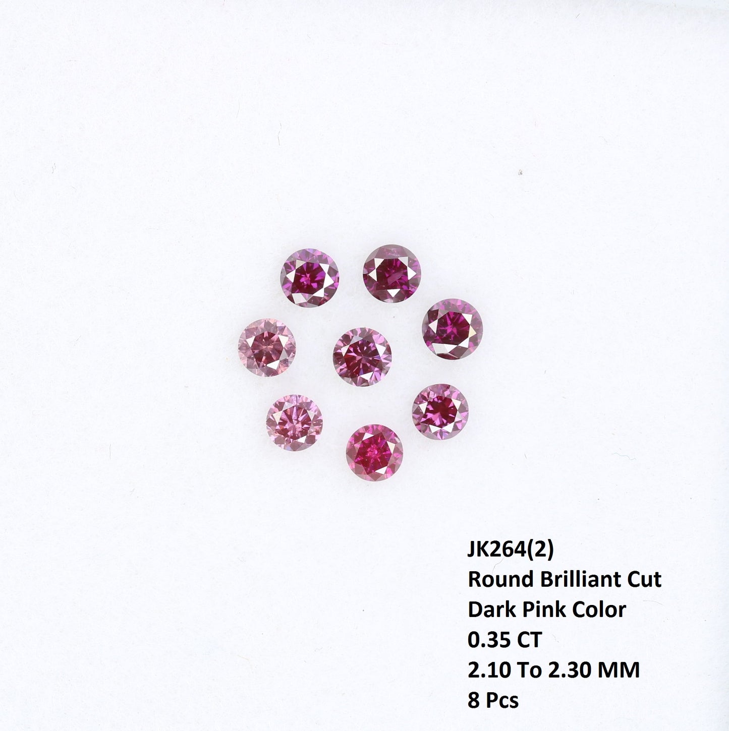 Stunning 0.35 CT Dark Pink Round Brilliant Cut Diamond | Perfect for Engagement Rings | 2.10-2.30 MM - JayKrishna Diamond