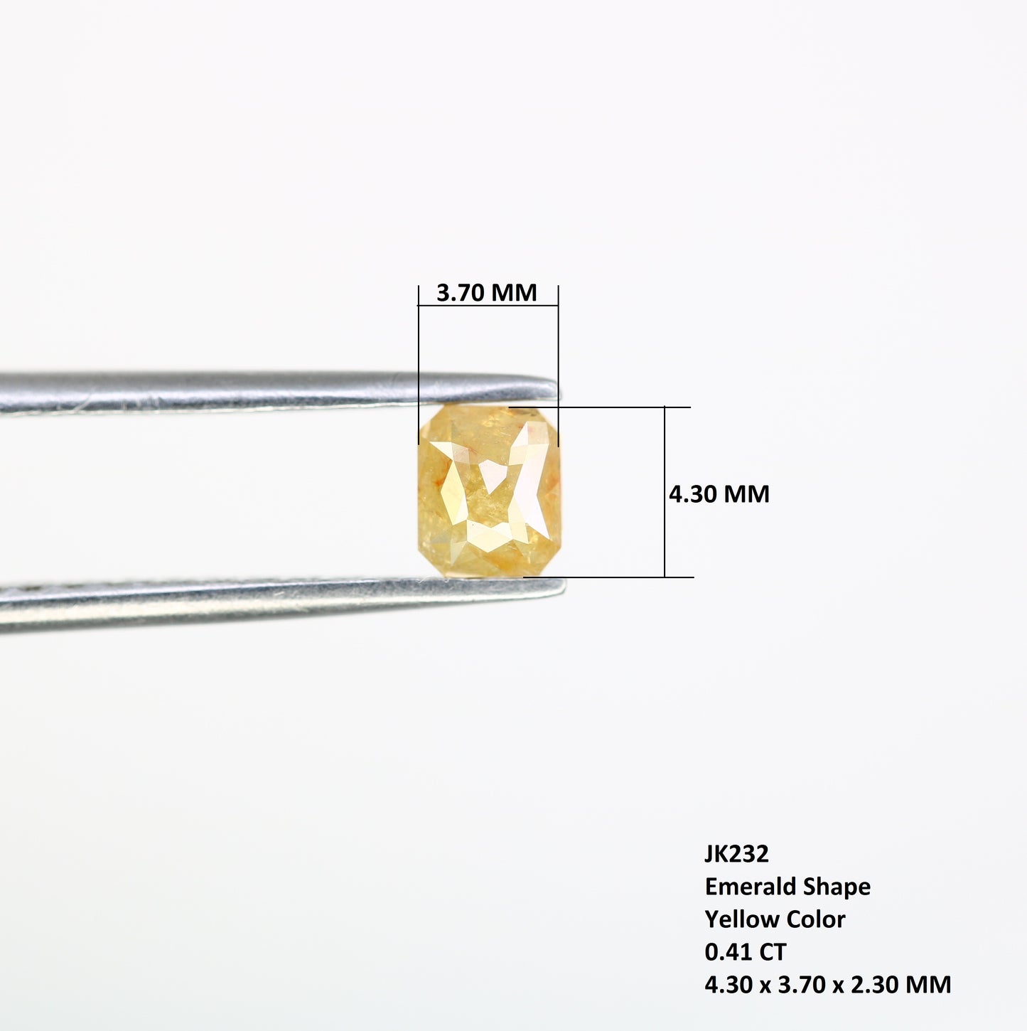 Unique 0.41 CT Rustic Yellow Emerald Cut Diamond | Perfect for Wedding Rings - JayKrishna Diamond