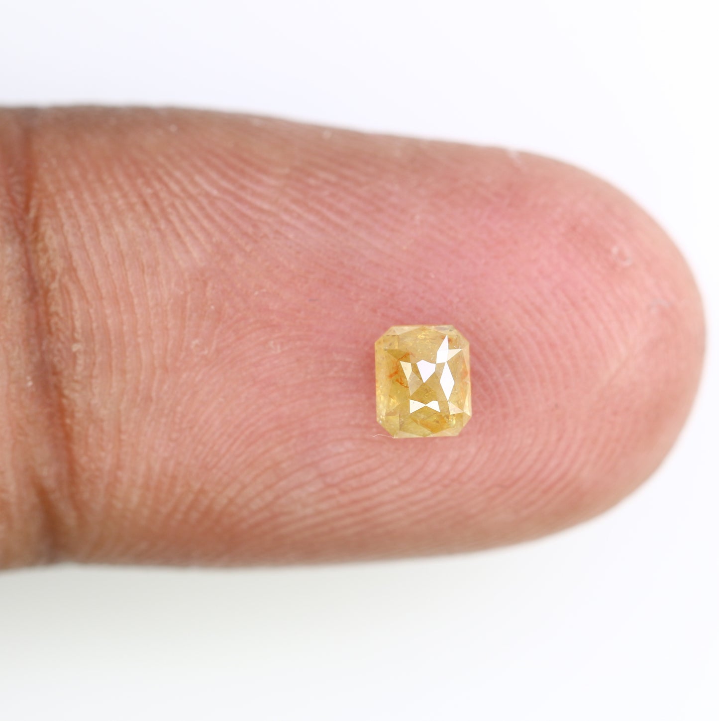 Unique 0.41 CT Rustic Yellow Emerald Cut Diamond | Perfect for Wedding Rings - JayKrishna Diamond