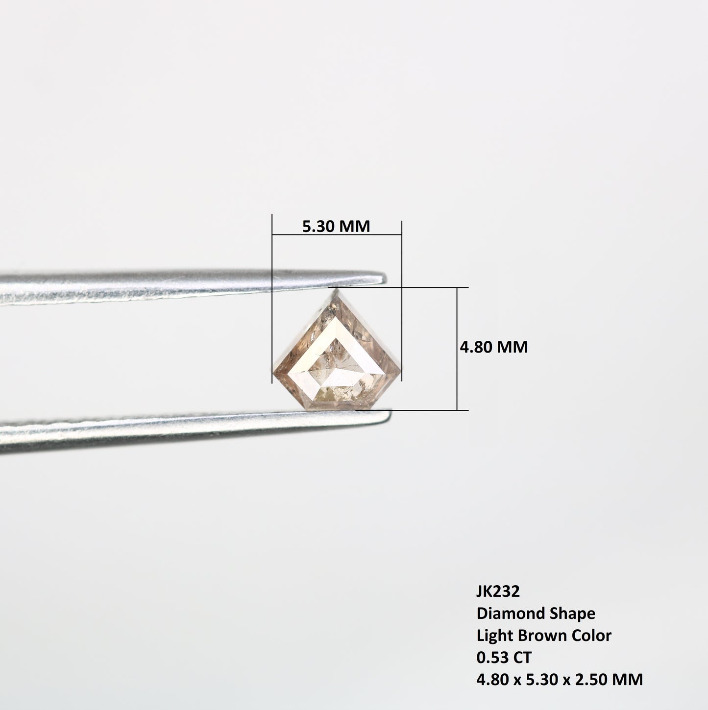 0.53 Carat Diamond Shape Loose Natural Fancy Brown Color Diamond For Diamond Jewelry - JayKrishna Diamond