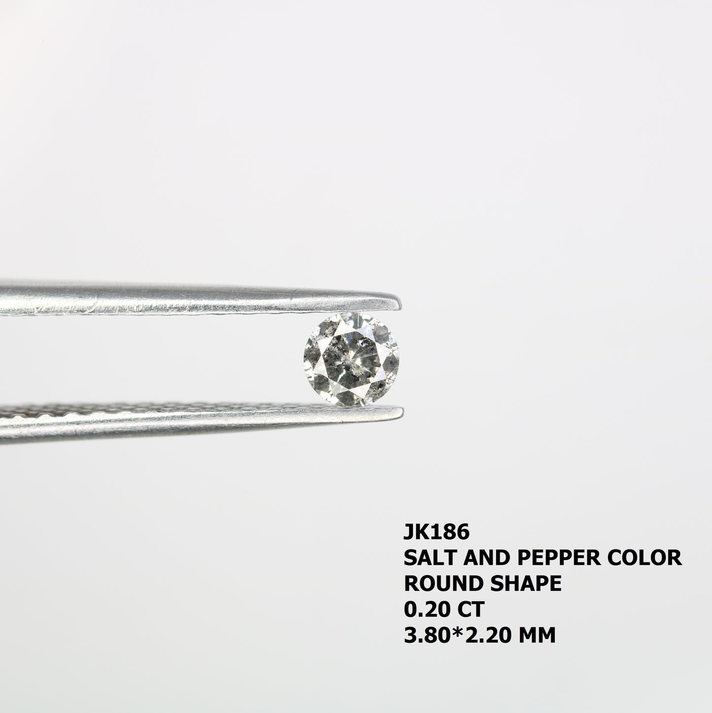 0.20 CT Round Brilliant Cut Salt and Pepper Diamond – Perfect for Engagement Rings, Necklaces, Promise Rings, Earrings & Anniversary Gifts - JayKrishna Diamond