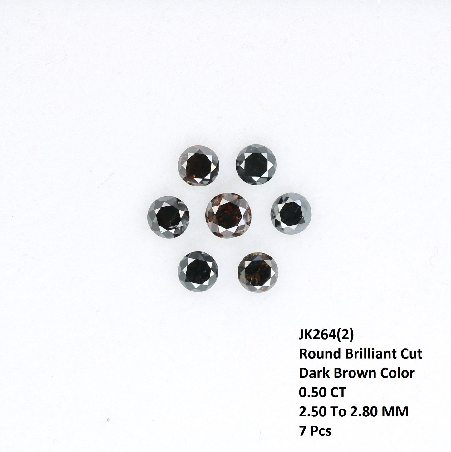 0.50 CT Round Brilliant Cut Dark Brown Diamond For Engagement Ring - JayKrishna Diamond