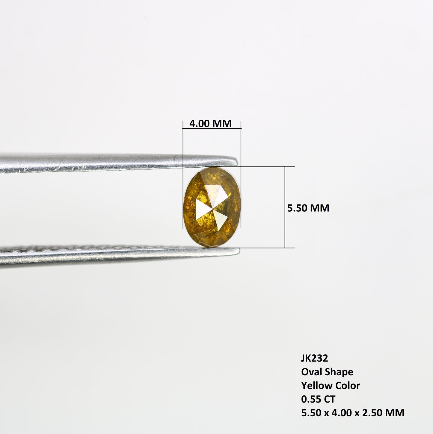 0.55 Ct 5.5MM Oval Shaped Natural Yellow Loose Diamond For Wedding Ring - JayKrishna Diamond