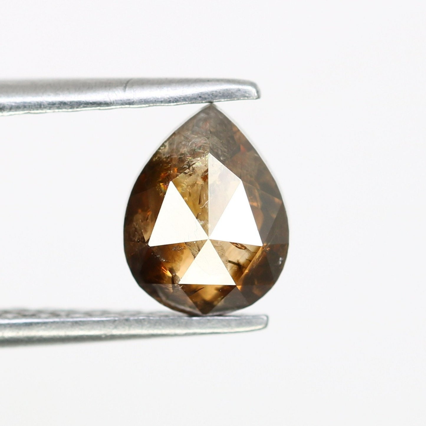 0.93 Carat 6.9MM Pear Shape Fancy Dark Brown Color Natural Loose Diamonds For Wedding Ring - JayKrishna Diamond