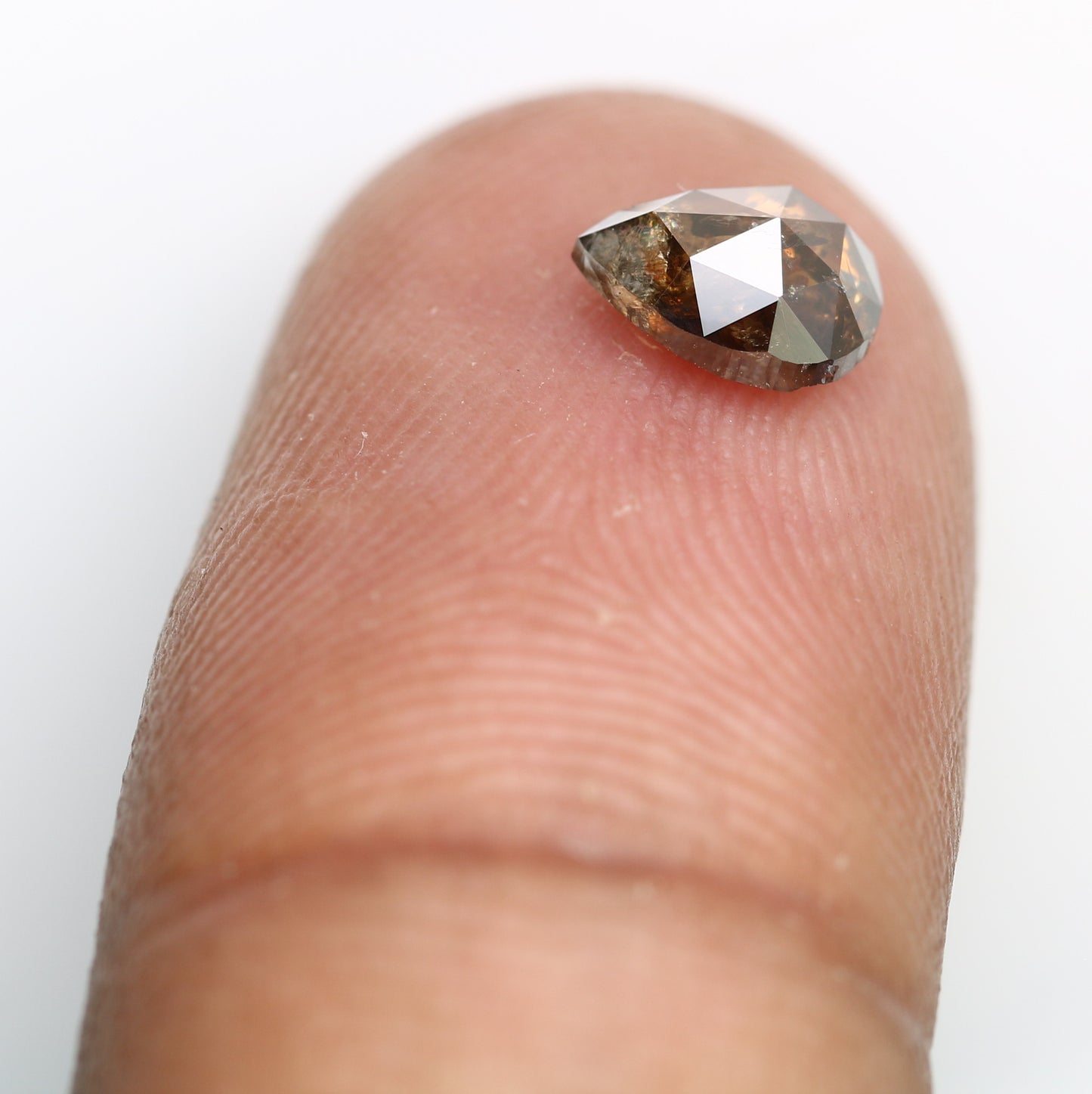 0.93 Carat 6.9MM Pear Shape Fancy Dark Brown Color Natural Loose Diamonds For Wedding Ring - JayKrishna Diamond