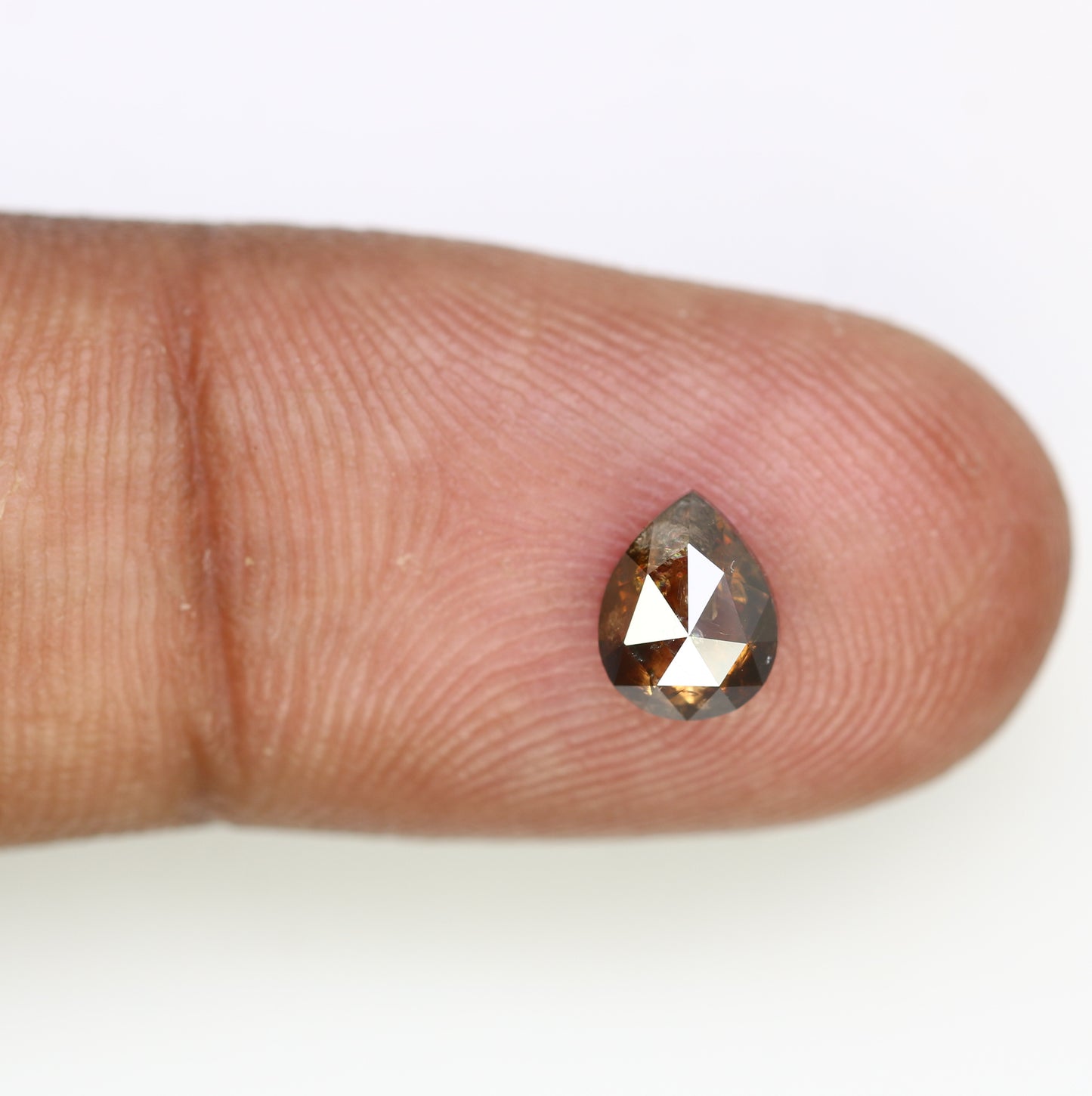 0.93 Carat 6.9MM Pear Shape Fancy Dark Brown Color Natural Loose Diamonds For Wedding Ring - JayKrishna Diamond
