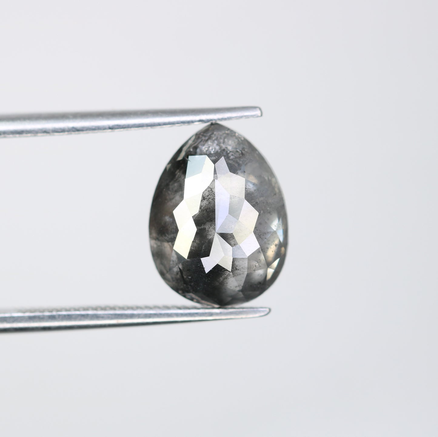 3.25 CT 10.80 MM Salt And Pepper Pear Shape Diamond For Engagement Ring - JayKrishna Diamond