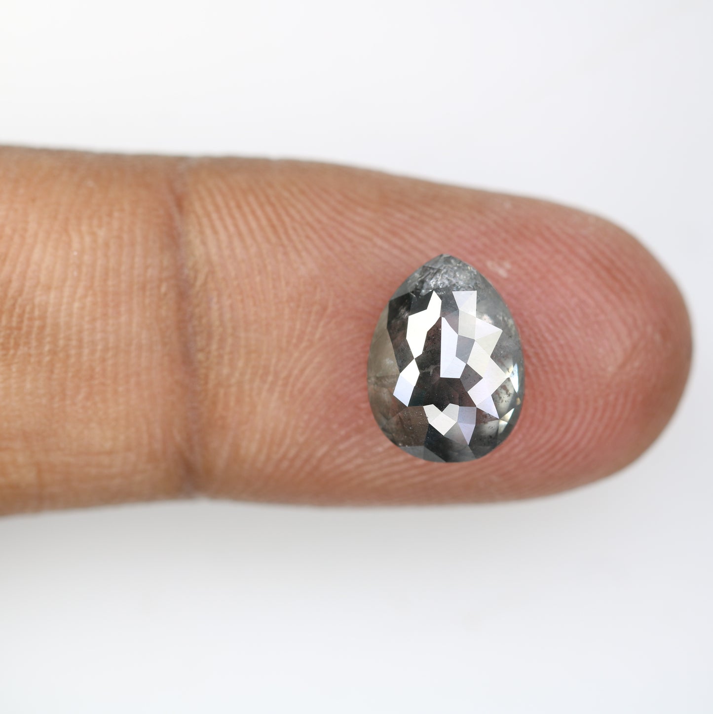 3.25 CT 10.80 MM Salt And Pepper Pear Shape Diamond For Engagement Ring - JayKrishna Diamond