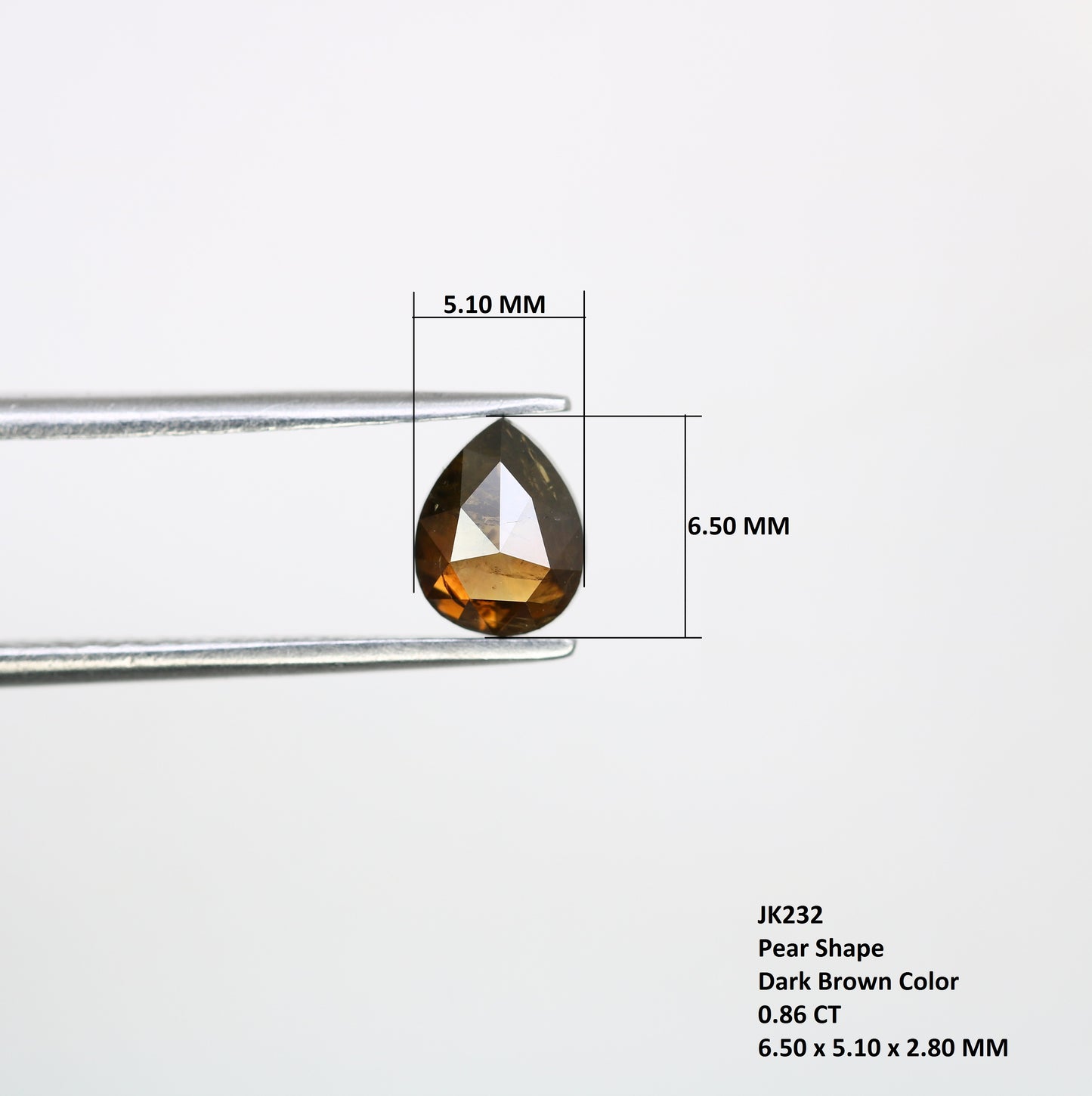 0.86 Carat 6.5MM Pear Shaped Loose Fancy Brown Diamond For Galaxy Ring - JayKrishna Diamond