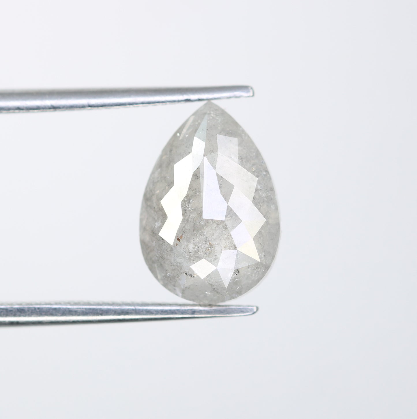 2.66 CT 11.00 MM Pear Shape Salt And Pepper Diamond For Engagement Ring - JayKrishna Diamond