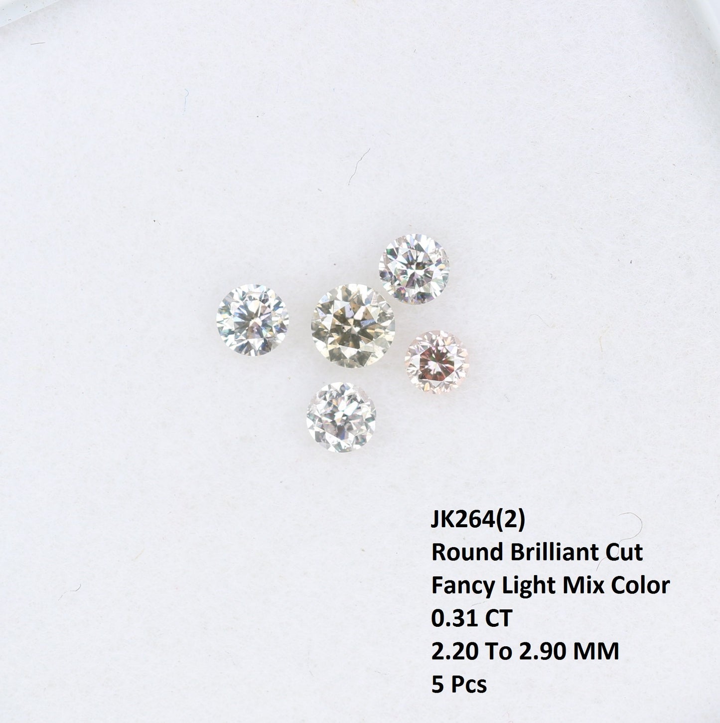 0.31 CT Fancy Mixed Light Brilliant Cut Round Diamonds (2.20 to 2.90 MM) – Ideal for Engagement Rings | Sparkling Round Diamond Jewelry - JayKrishna Diamond