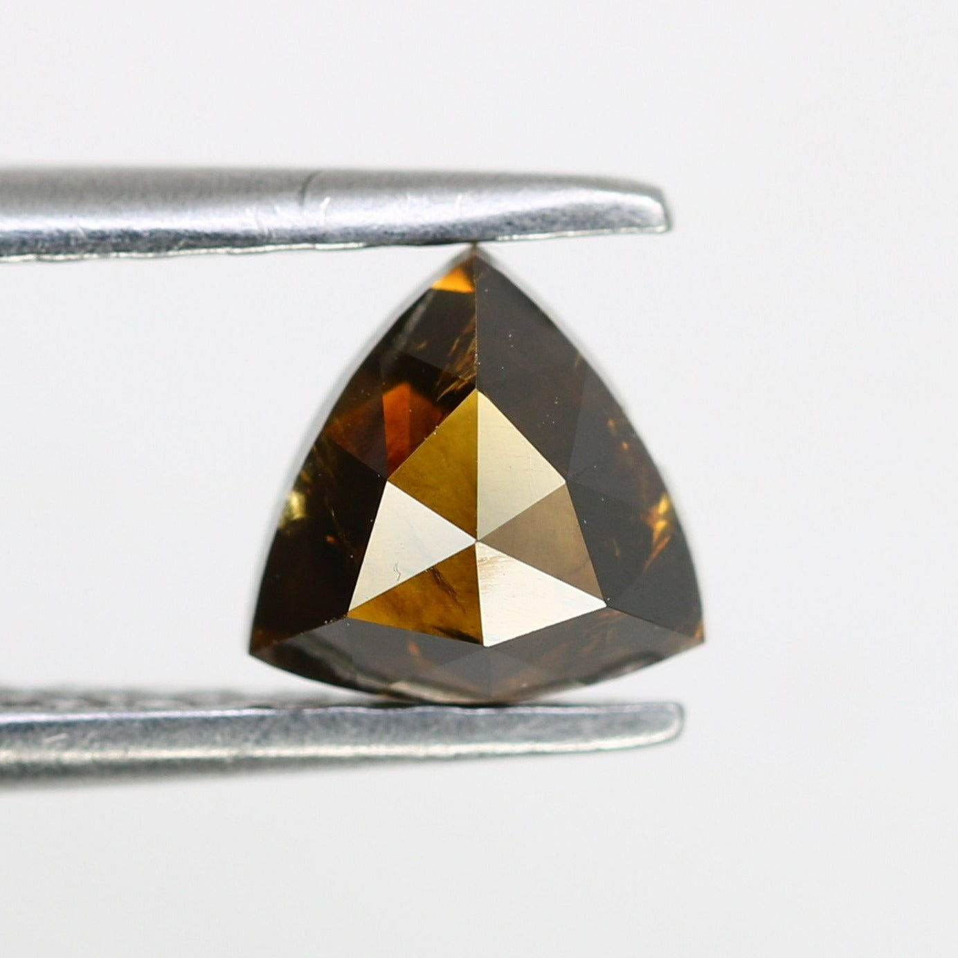 0.73 Carat 5.3 MM Triangle Shaped Fancy Brown Diamond For Engagement Ring - JayKrishna Diamond