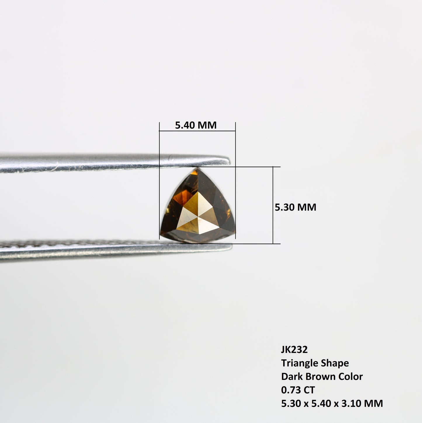 0.73 Carat 5.3 MM Triangle Shaped Fancy Brown Diamond For Engagement Ring - JayKrishna Diamond