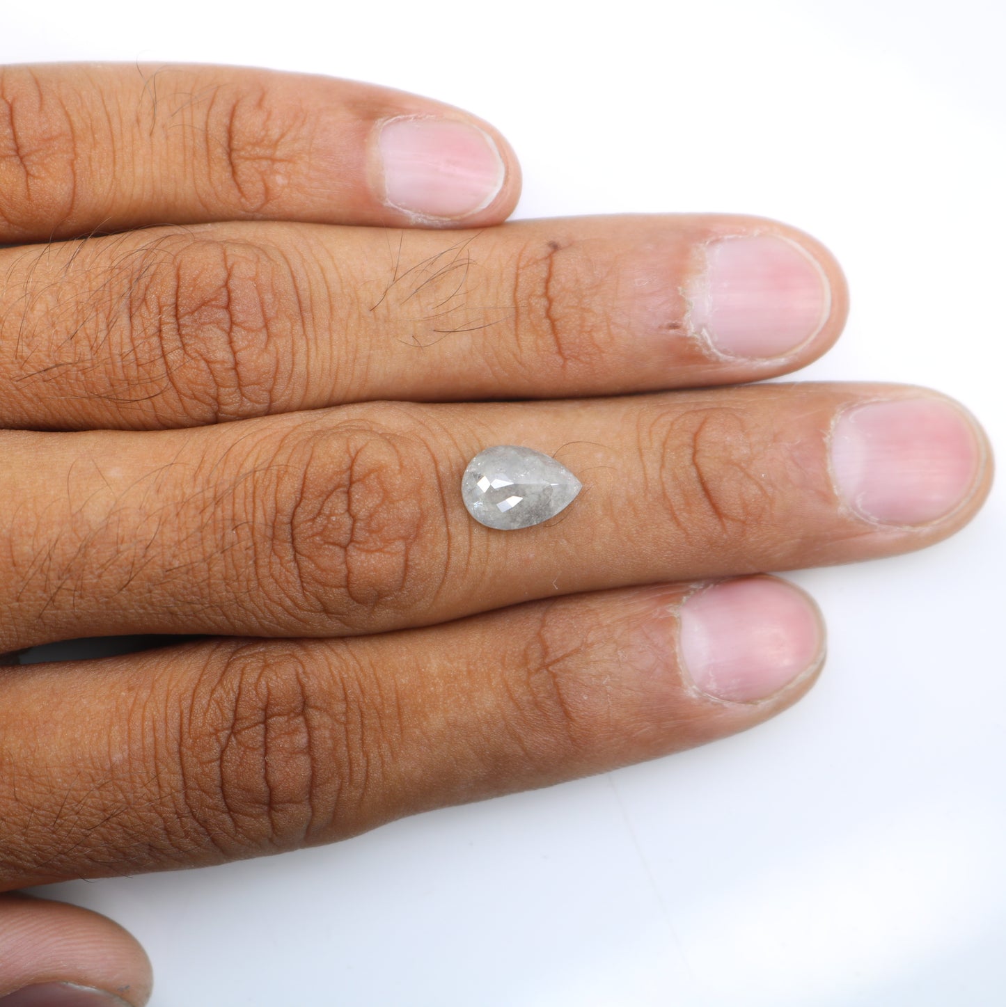 2.66 CT 11.00 MM Pear Shape Salt And Pepper Diamond For Engagement Ring - JayKrishna Diamond