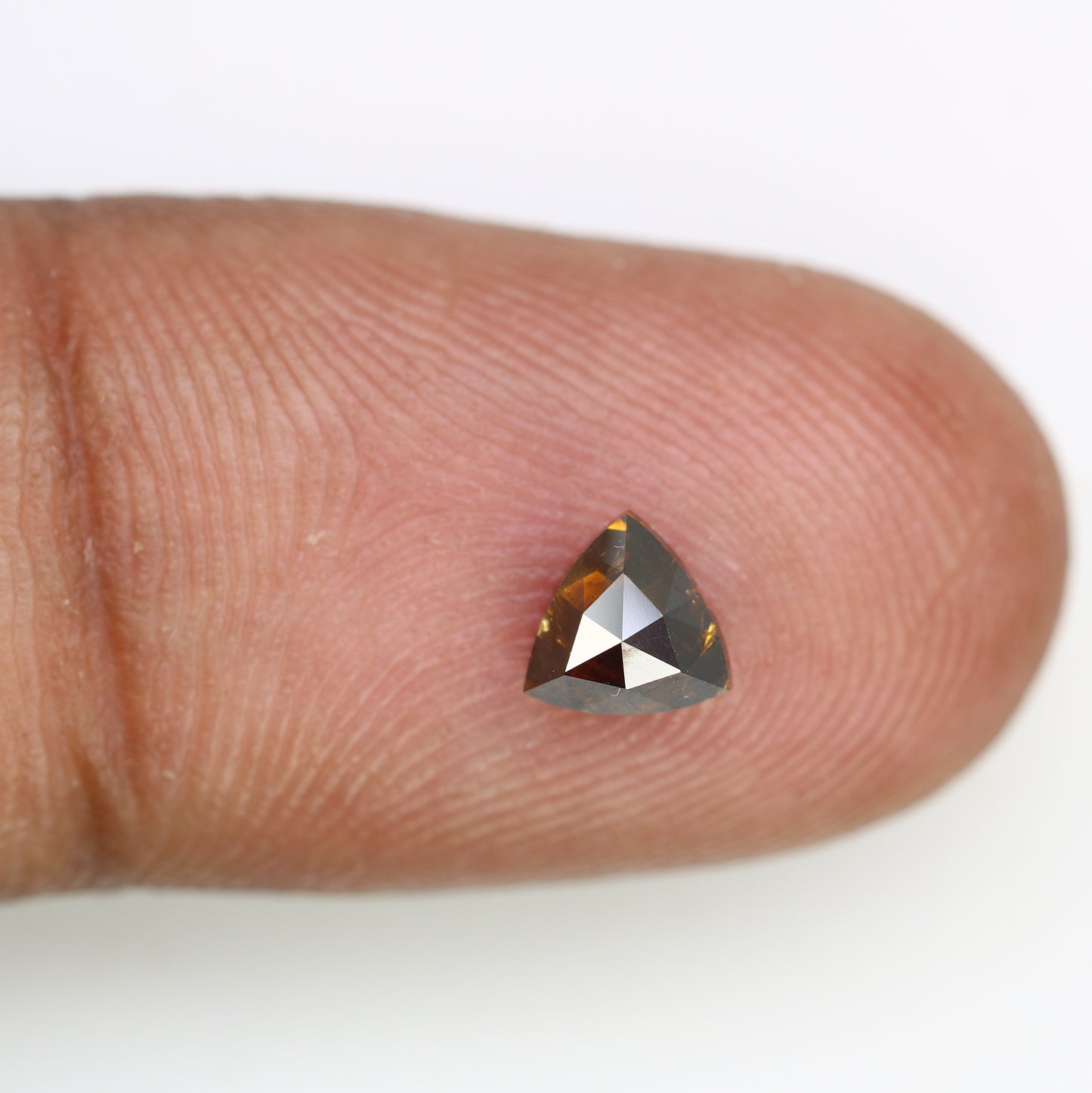 0.73 Carat 5.3 MM Triangle Shaped Fancy Brown Diamond For Engagement Ring - JayKrishna Diamond