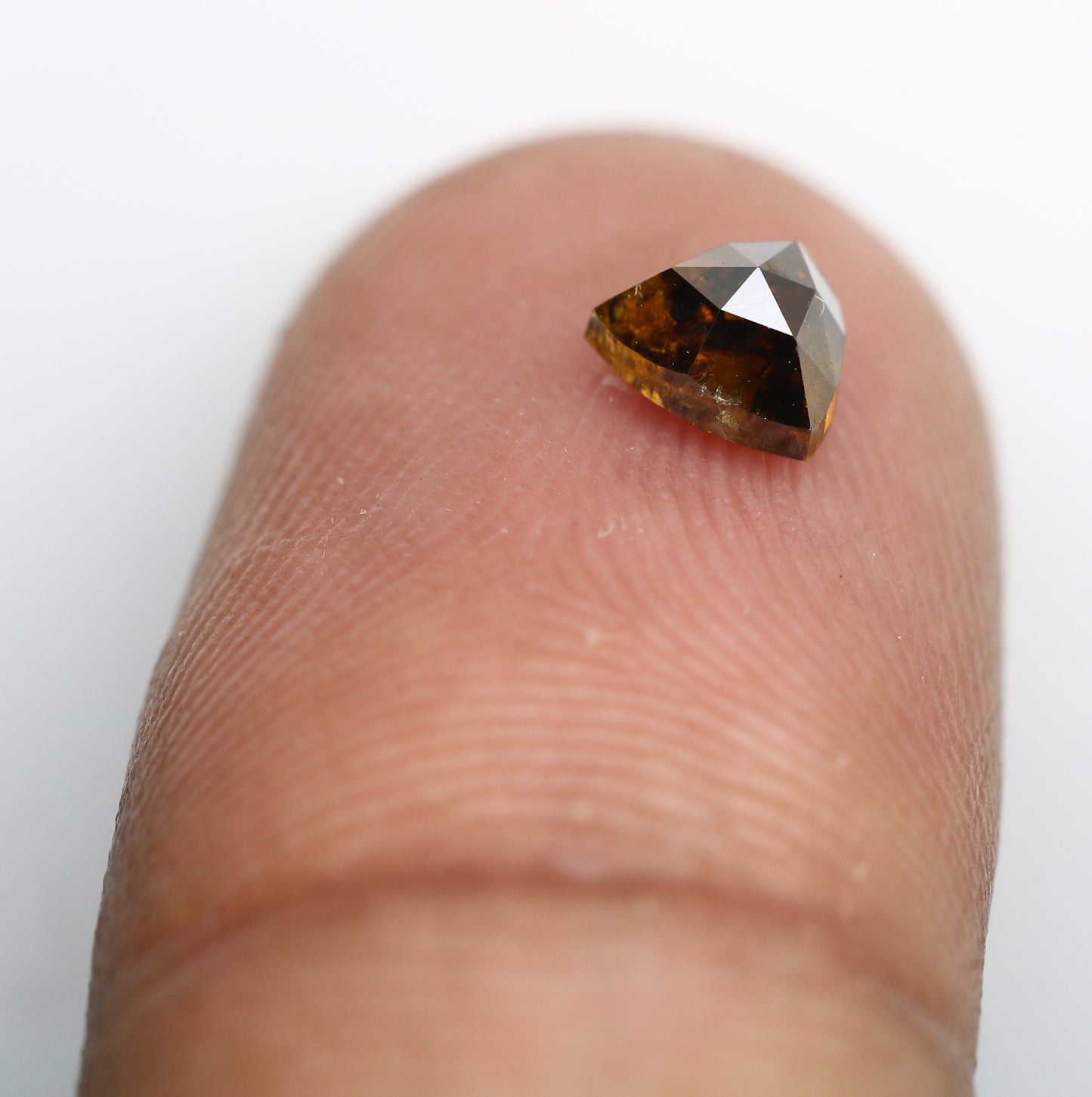0.73 Carat 5.3 MM Triangle Shaped Fancy Brown Diamond For Engagement Ring - JayKrishna Diamond