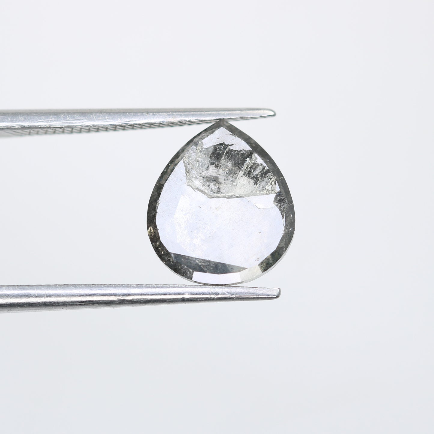 2.34 CT 9.70 MM Pear Shape Salt And Pepper Diamond For Engagement Ring - JayKrishna Diamond