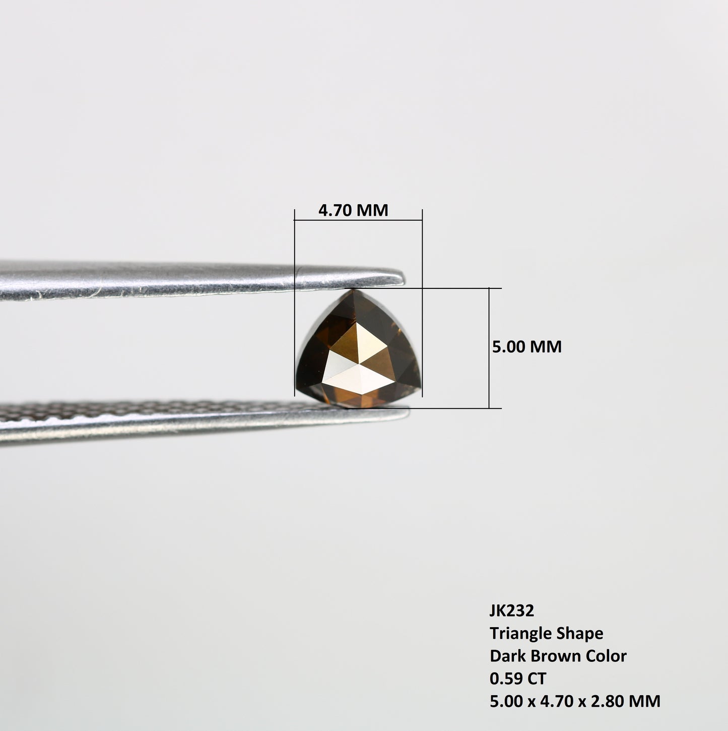 0.59 Carat Loose Dark Brown Triangle-Shaped Natural Diamond – Distinctive Gem for Unique Wedding Rings - JayKrishna Diamond
