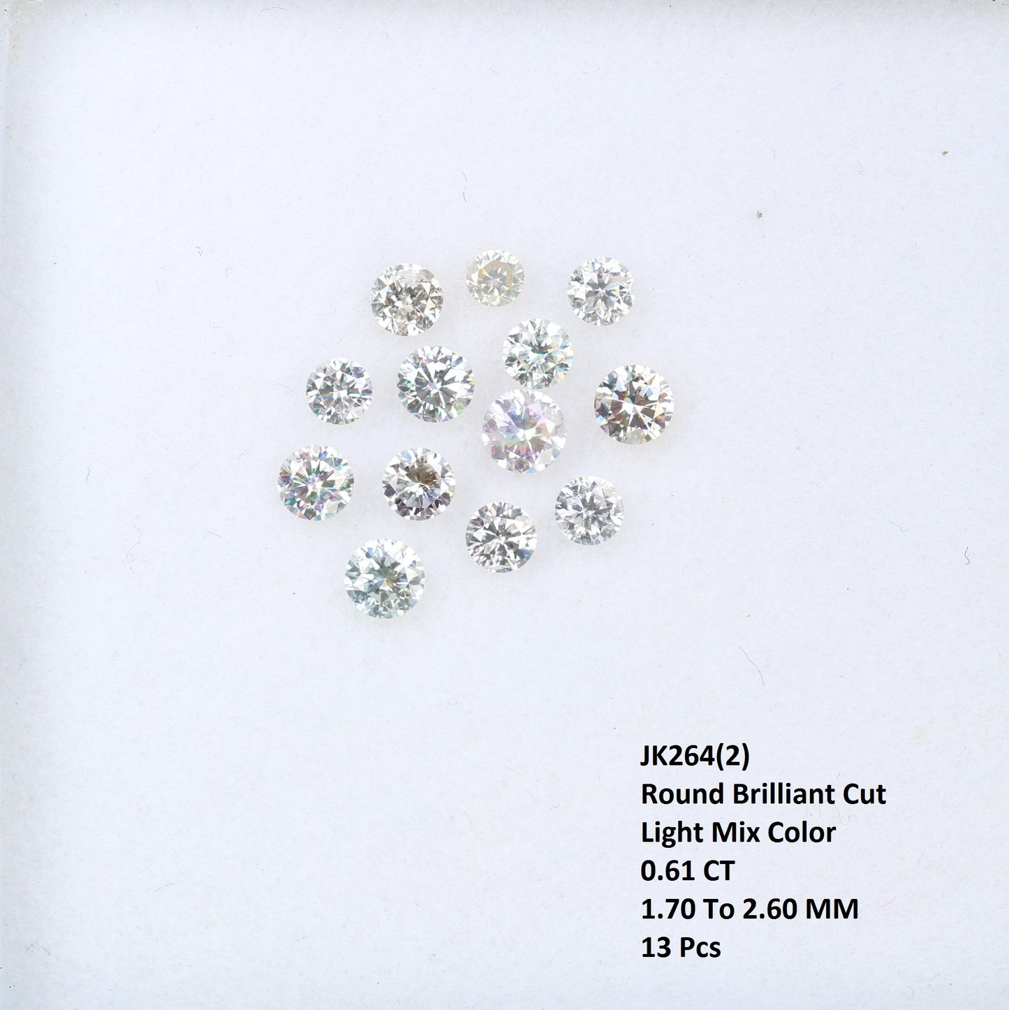 0.61 CT Round Brilliant Cut Light Mix Diamonds (1.70 to 2.60 MM) for an Elegant Engagement Ring: Unique Gemstone Collection - JayKrishna Diamond