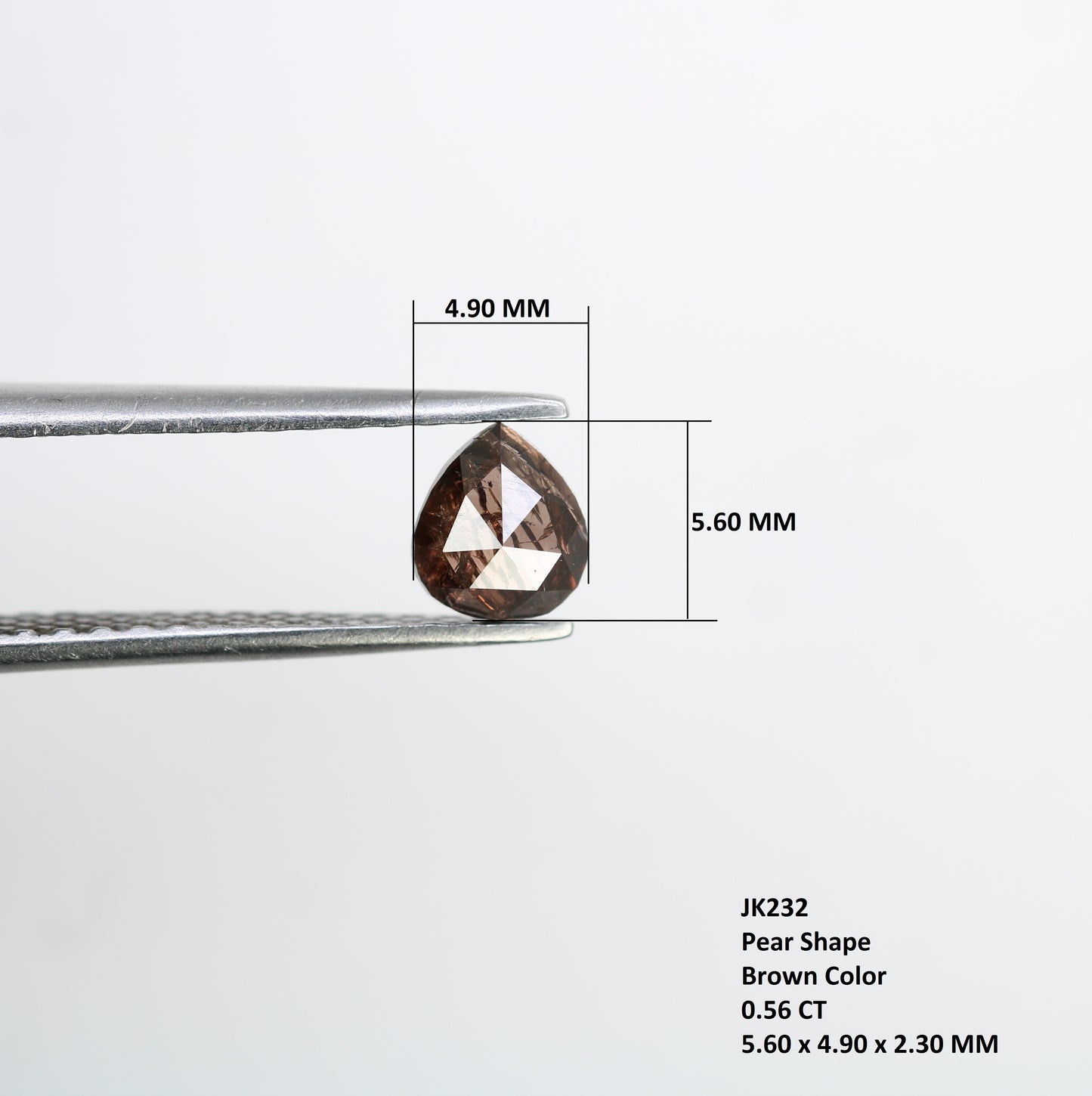 0.56 Carat Natural Brown Pear-Shaped Diamond – Perfect Loose Gemstone for Rustic Wedding Rings - JayKrishna Diamond