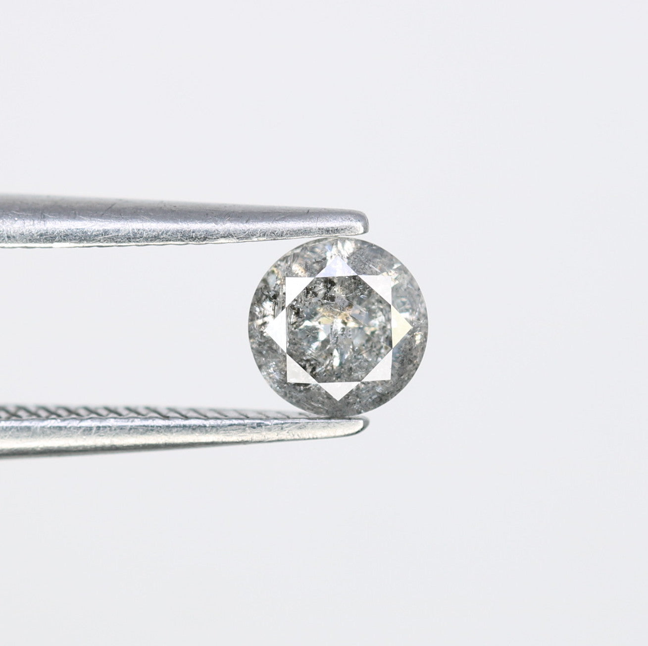 0.40 CT 4.70 x 2.70 MM Salt and Pepper Natural Round Brilliant Cut Diamond for Custom Engagement Rings, Unique Fine Jewelry & Ethical Bridal Jewelry - JayKrishna Diamond