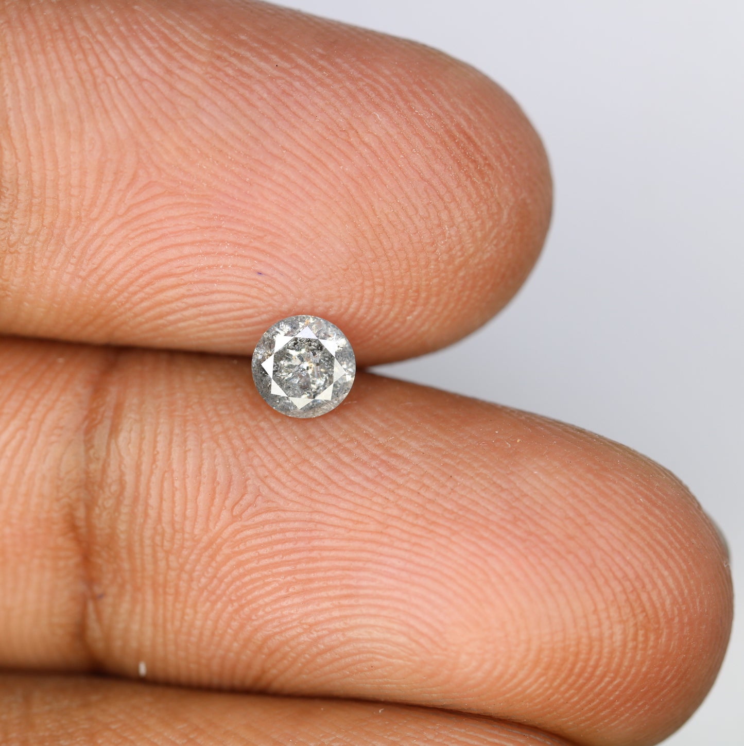 0.40 CT 4.70 x 2.70 MM Salt and Pepper Natural Round Brilliant Cut Diamond for Custom Engagement Rings, Unique Fine Jewelry & Ethical Bridal Jewelry - JayKrishna Diamond