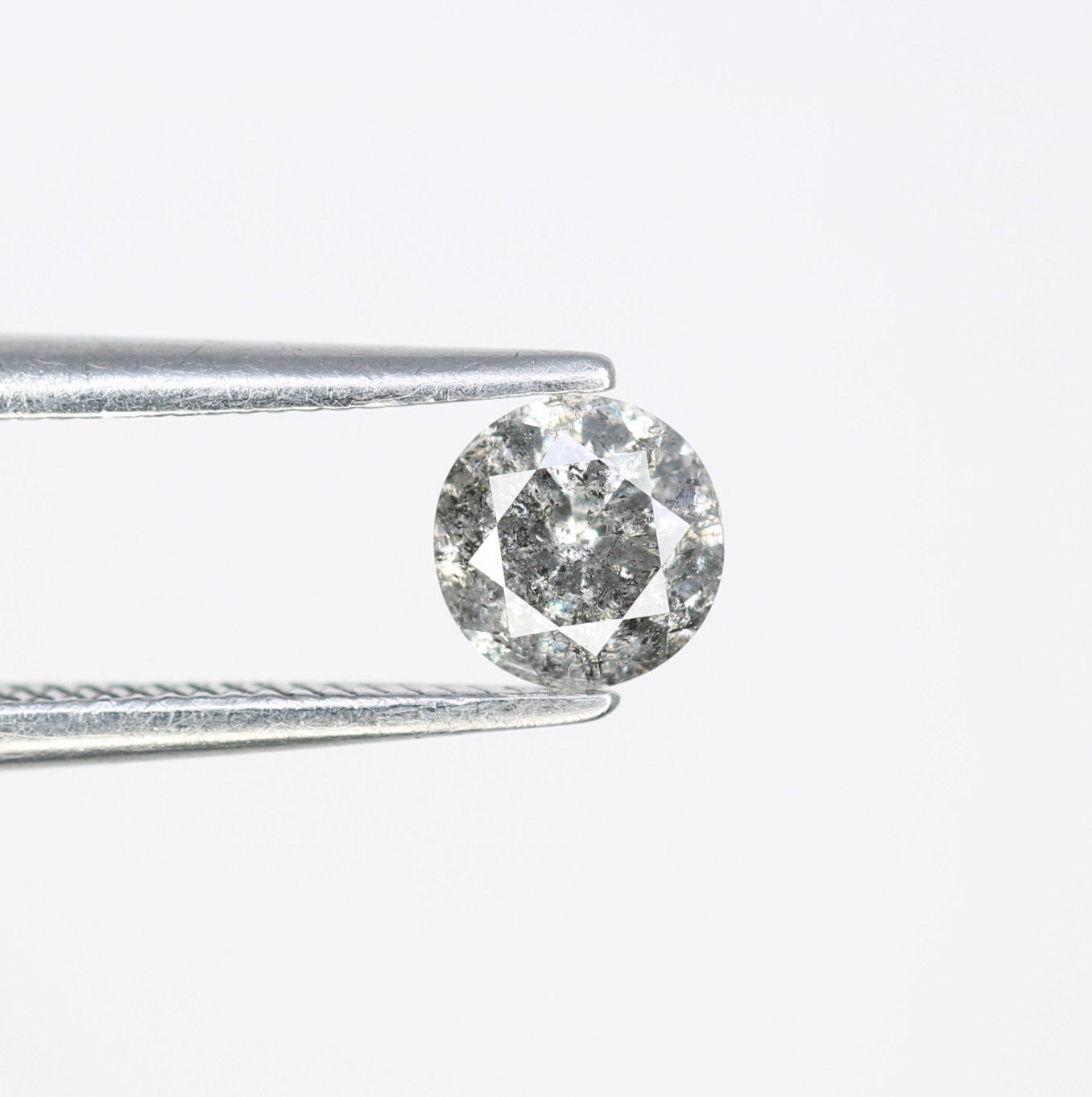 0.42 CT Natural Round Brilliant Cut Salt and Pepper Diamond 4.70 x 2.90 MM for Engagement Ring and Custom Jewelry Design - JayKrishna Diamond