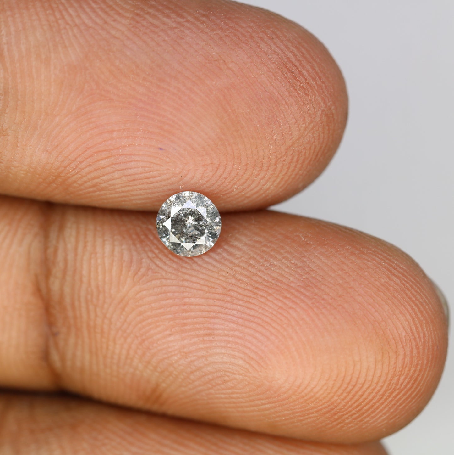 0.42 CT Natural Round Brilliant Cut Salt and Pepper Diamond 4.70 x 2.90 MM for Engagement Ring and Custom Jewelry Design - JayKrishna Diamond