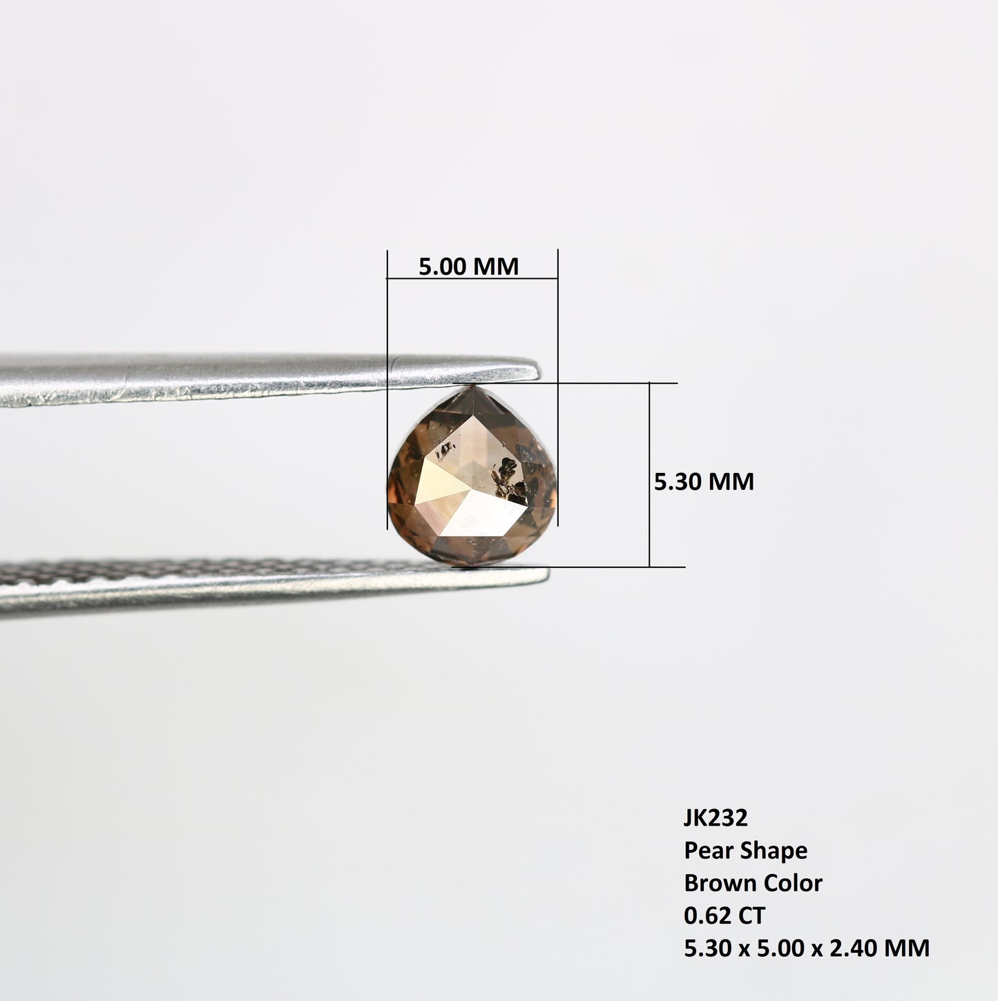 0.62 CT Pear Cut Loose Natural Brown Diamond (5.3 MM) for a One-of-a-Kind Galaxy Ring: Exquisite Gemstone Jewelry Piece - JayKrishna Diamond