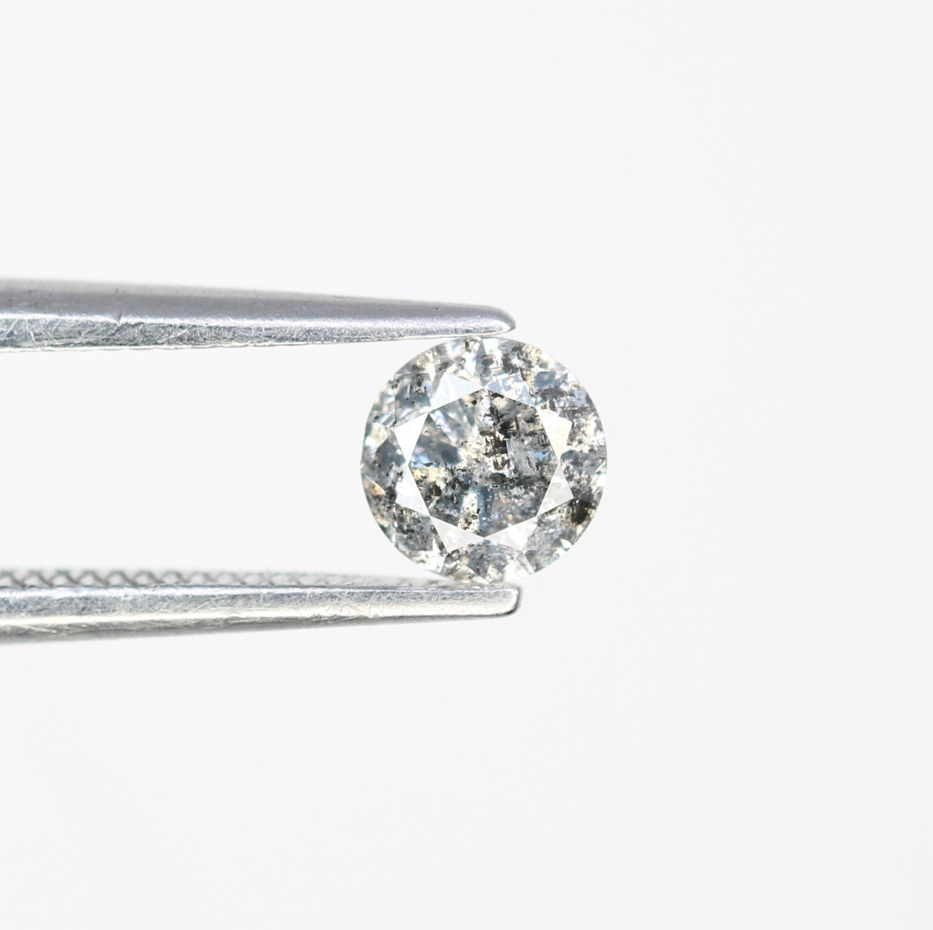 Unique 0.42 CT Salt & Pepper Round Brilliant Cut Diamond | Perfect for Engagement Rings | 4.60 x 2.90 MM - JayKrishna Diamond