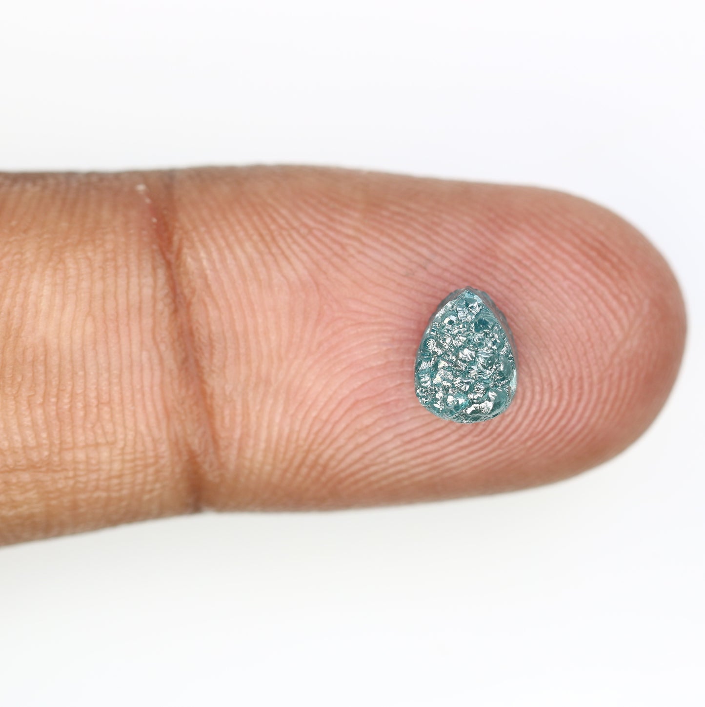 1.46 Carat Fancy Blue Raw Rough Pear Shape Diamond For Wedding Ring - JayKrishna Diamond