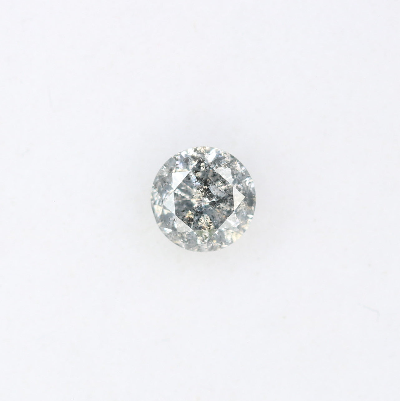 Unique 0.42 CT Salt & Pepper Round Brilliant Cut Diamond | Perfect for Engagement Rings | 4.60 x 2.90 MM - JayKrishna Diamond