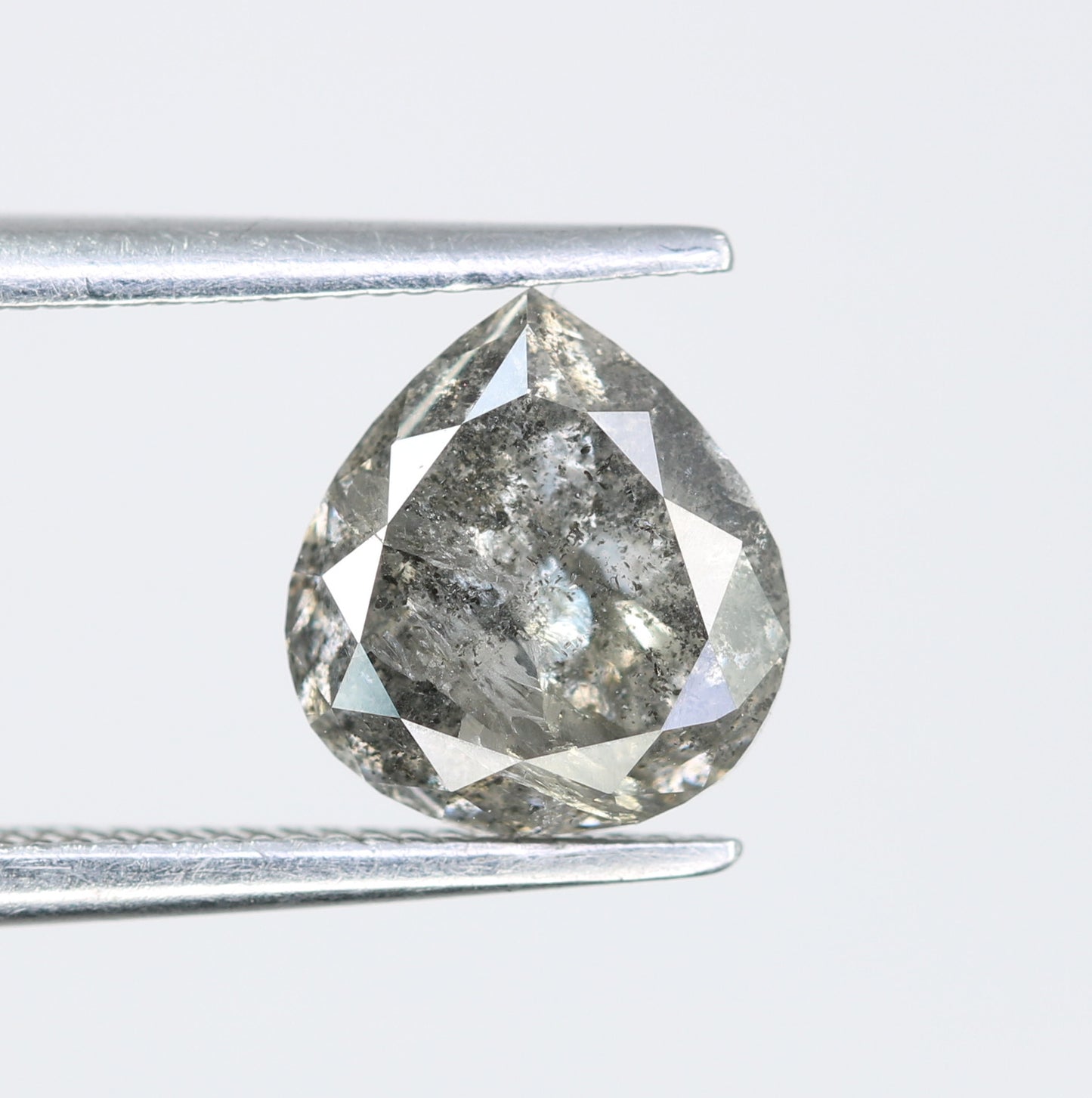 1.61 CT 7.60 MM Pear Shape Salt And Pepper Diamond - JayKrishna Diamond