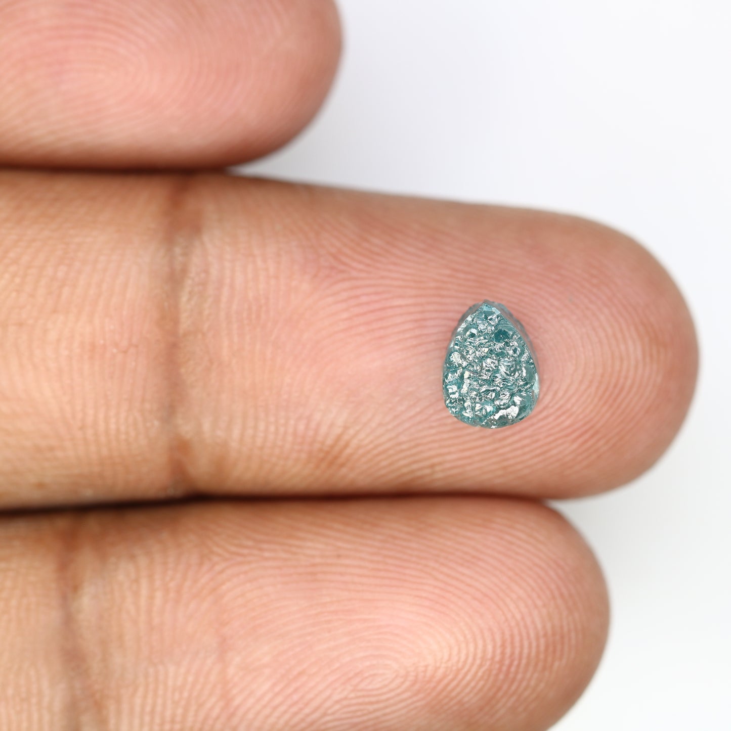 1.46 Carat Fancy Blue Raw Rough Pear Shape Diamond For Wedding Ring - JayKrishna Diamond