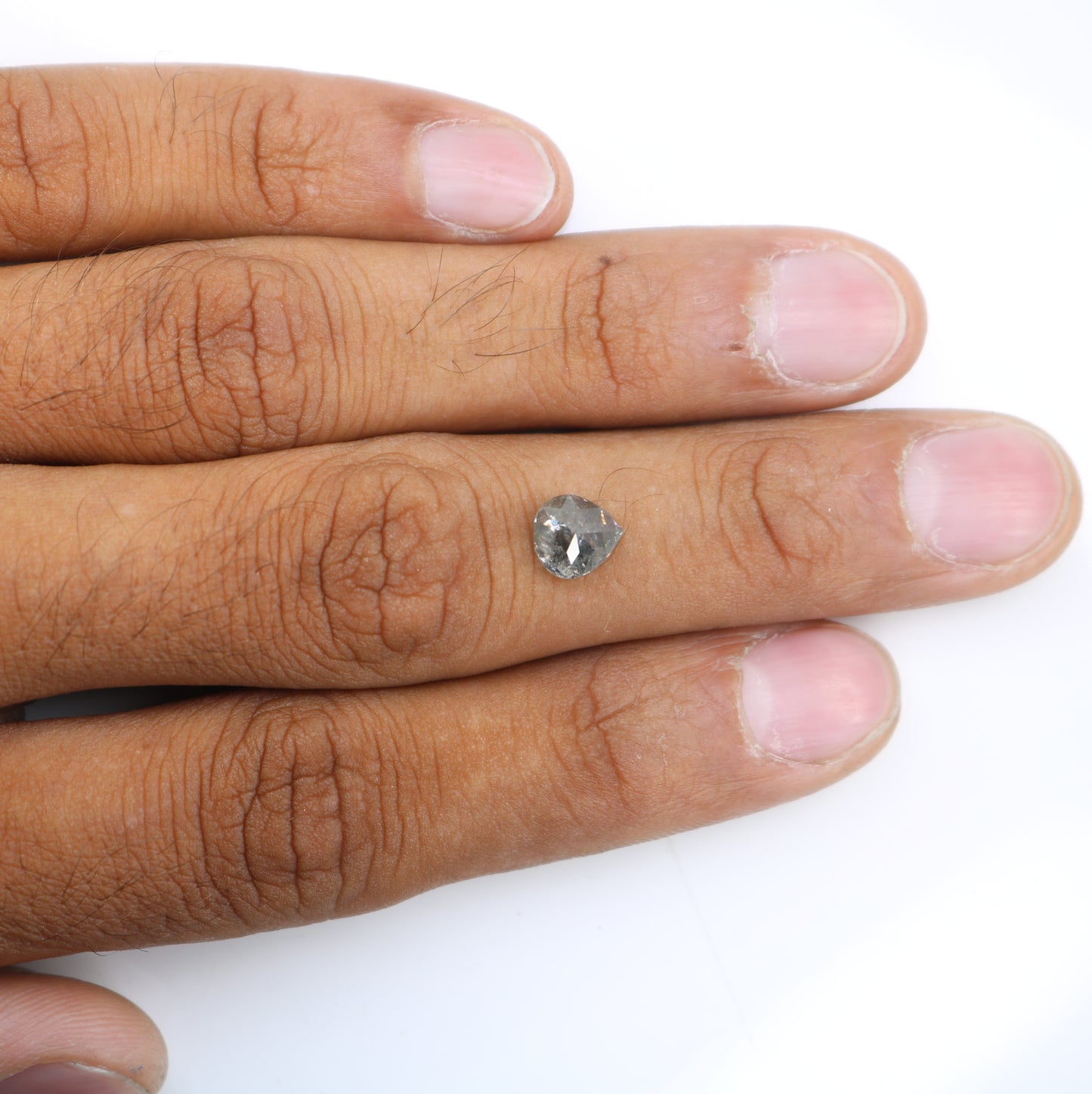 1.61 CT 7.60 MM Pear Shape Salt And Pepper Diamond - JayKrishna Diamond