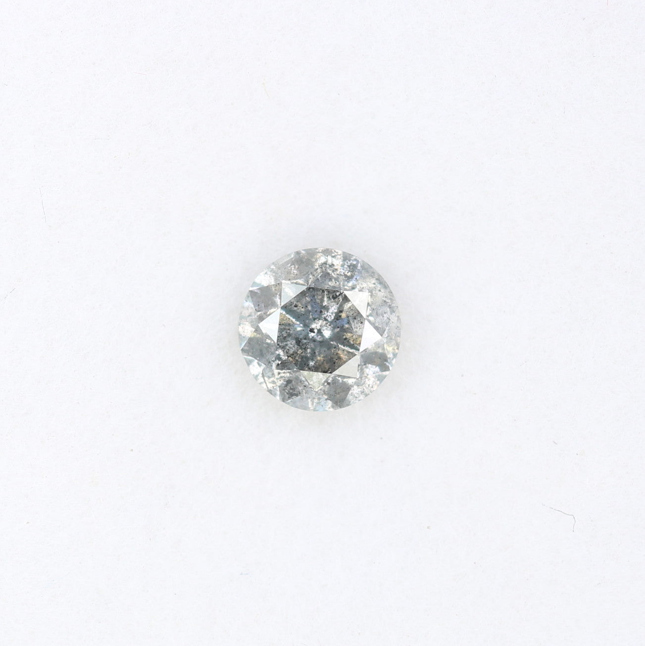 0.41 CT 4.50 x 3.00 MM Round Salt And Pepper Loose Brilliant Cut Diamond For Engagement Ring - JayKrishna Diamond
