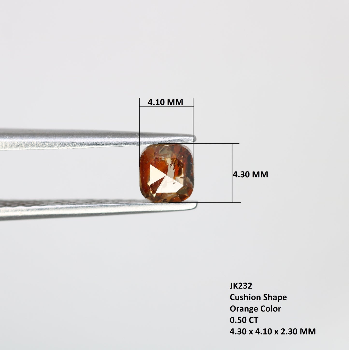0.50 Carat Natural Fancy Orange Color Loose Diamond For Wedding Ring - JayKrishna Diamond