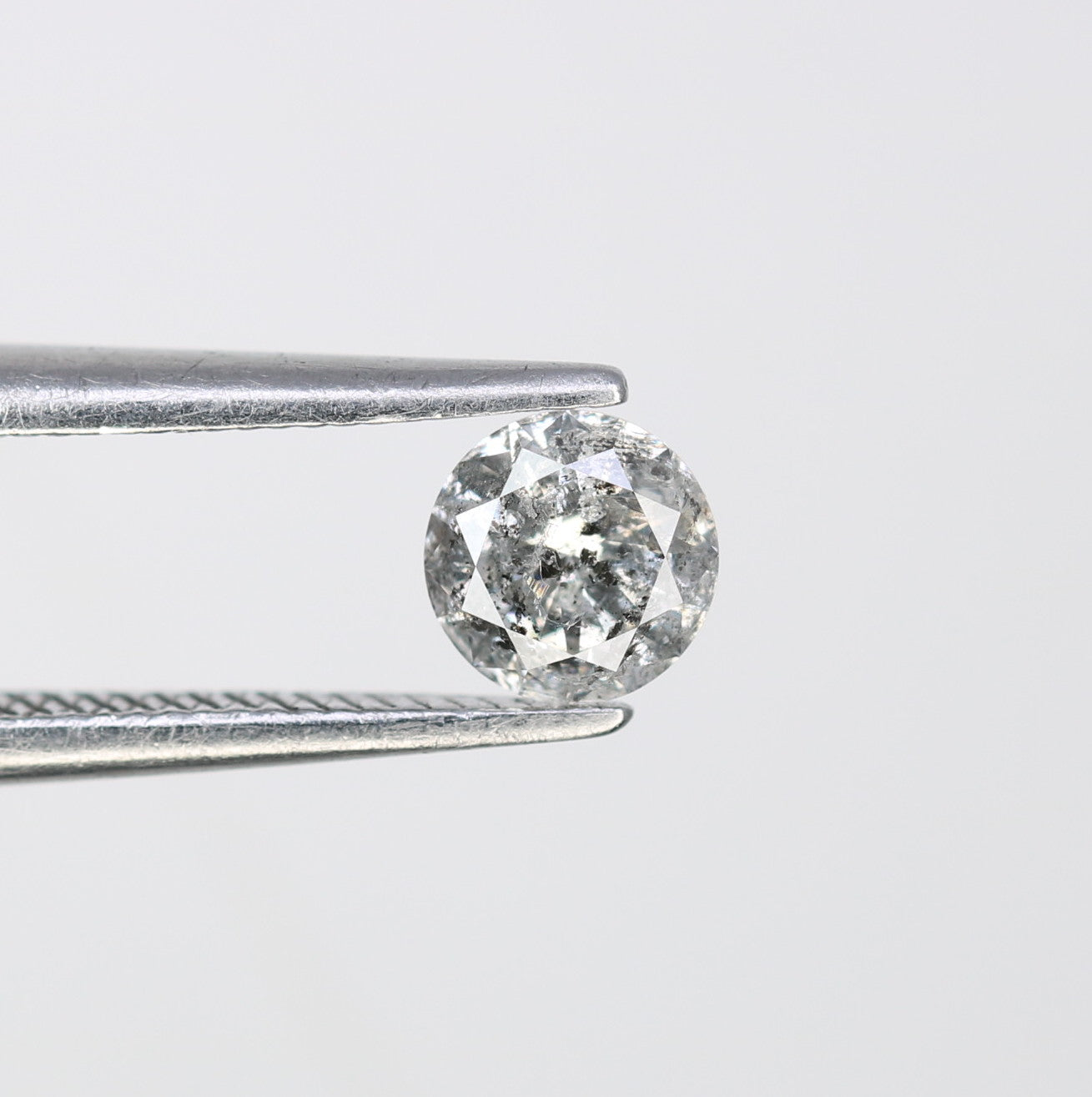 Unique 0.38 CT Salt & Pepper Round Brilliant Cut Diamond | Perfect for Engagement Rings | 4.60 MM - JayKrishna Diamond