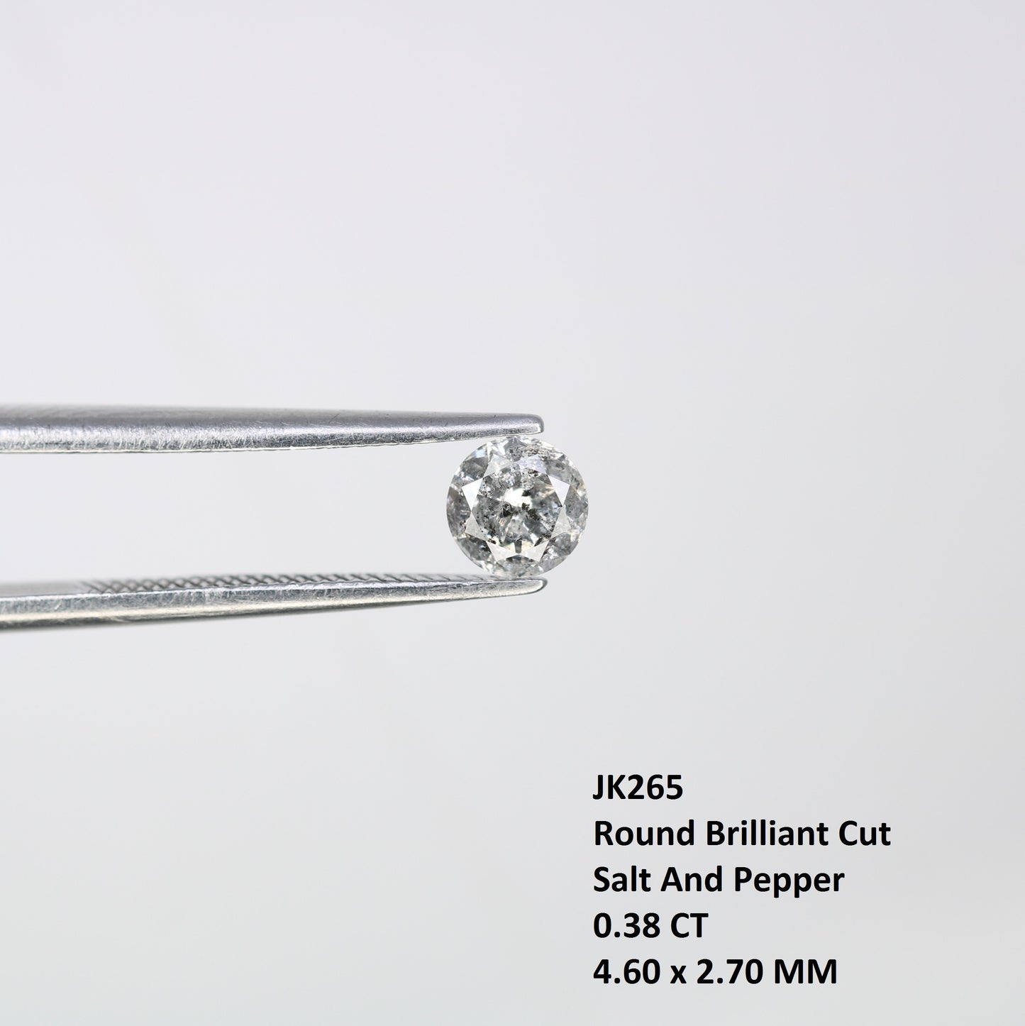 Unique 0.38 CT Salt & Pepper Round Brilliant Cut Diamond | Perfect for Engagement Rings | 4.60 MM - JayKrishna Diamond