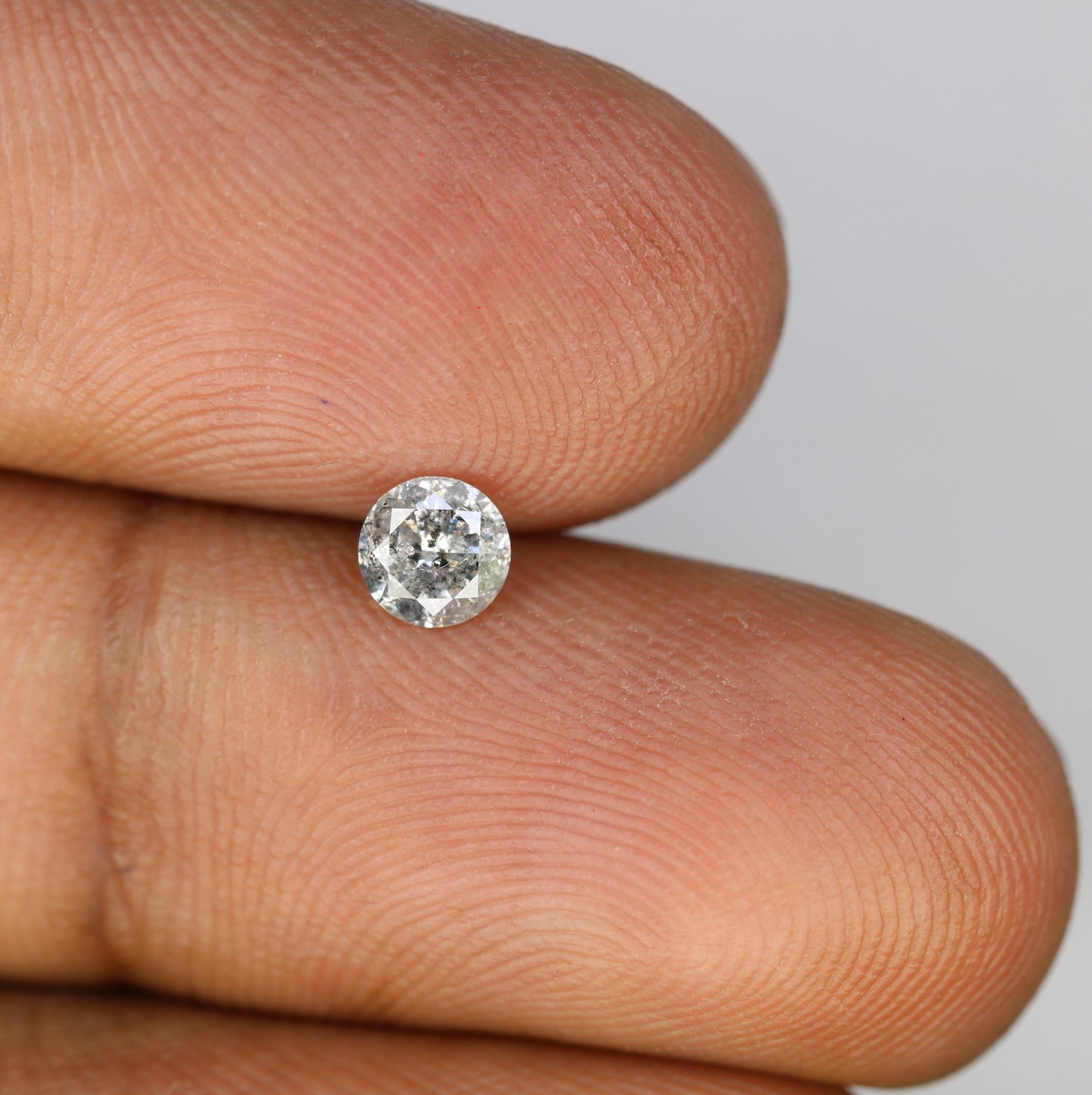 Unique 0.38 CT Salt & Pepper Round Brilliant Cut Diamond | Perfect for Engagement Rings | 4.60 MM - JayKrishna Diamond