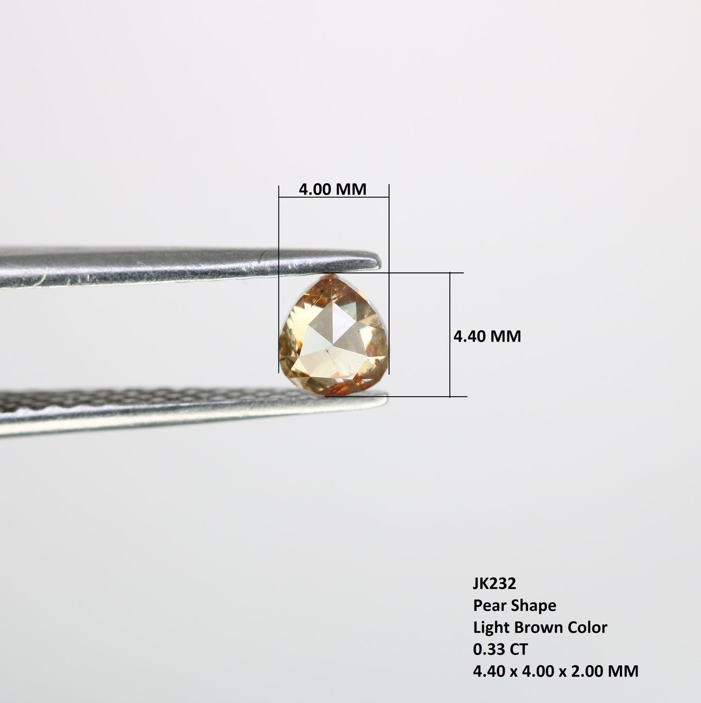 0.33 Carat 4.4 MM Pear Cut Natural Loose Fancy Brown Diamond – Ideal for Engagement Rings | Stunning Fancy Brown Pear Shape Diamond - JayKrishna Diamond