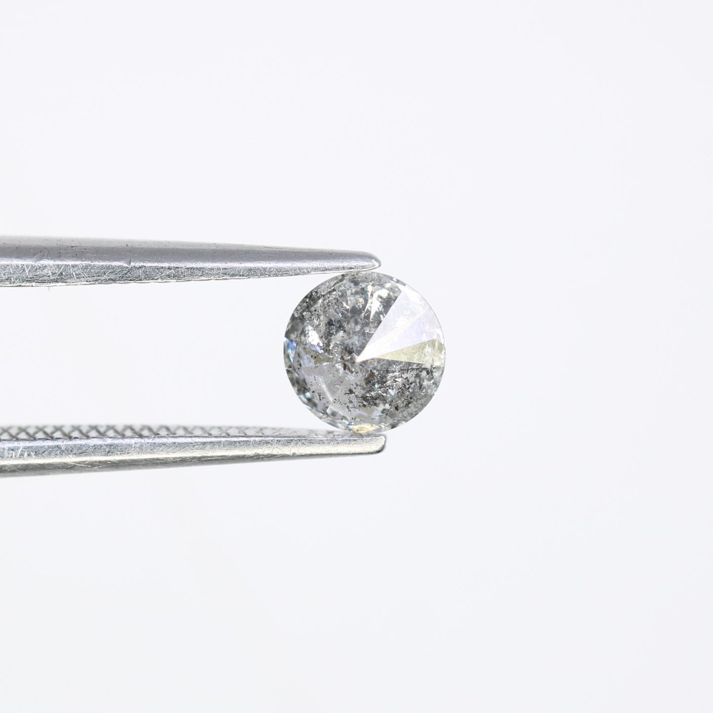Unique 0.42 CT Salt & Pepper Round Brilliant Cut Diamond | Perfect for Engagement Rings | 4.80 x 2.90 MM - JayKrishna Diamond