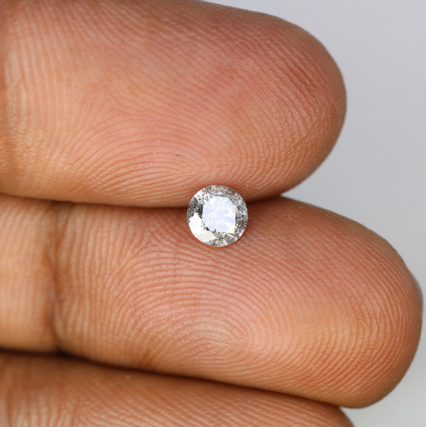 Unique 0.42 CT Salt & Pepper Round Brilliant Cut Diamond | Perfect for Engagement Rings | 4.80 x 2.90 MM - JayKrishna Diamond