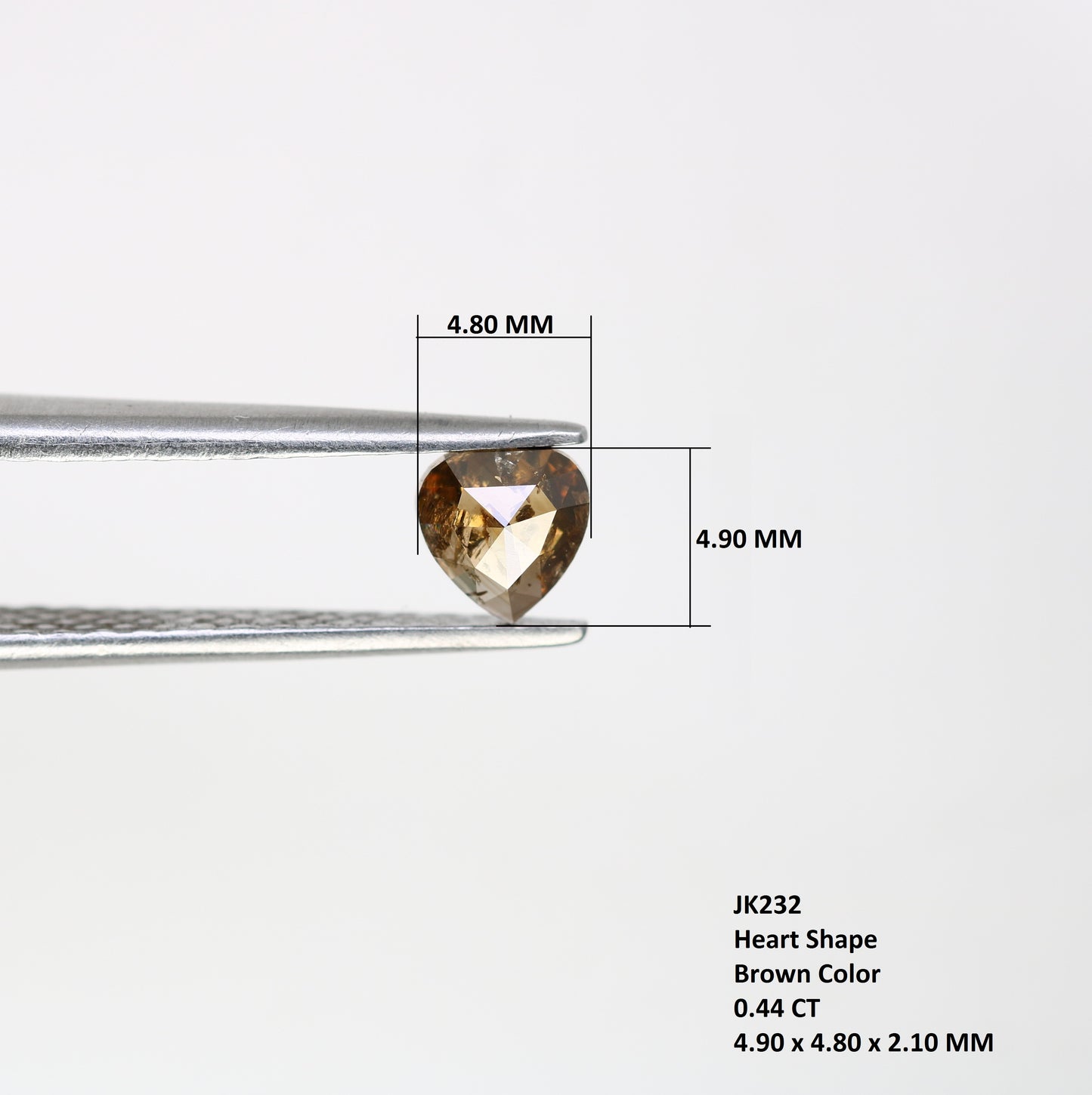 0.44 CT 4.9 MM Fancy Loose Brown Heart Shape Diamond for Wedding Ring and Custom Bridal Jewelry Design - JayKrishna Diamond