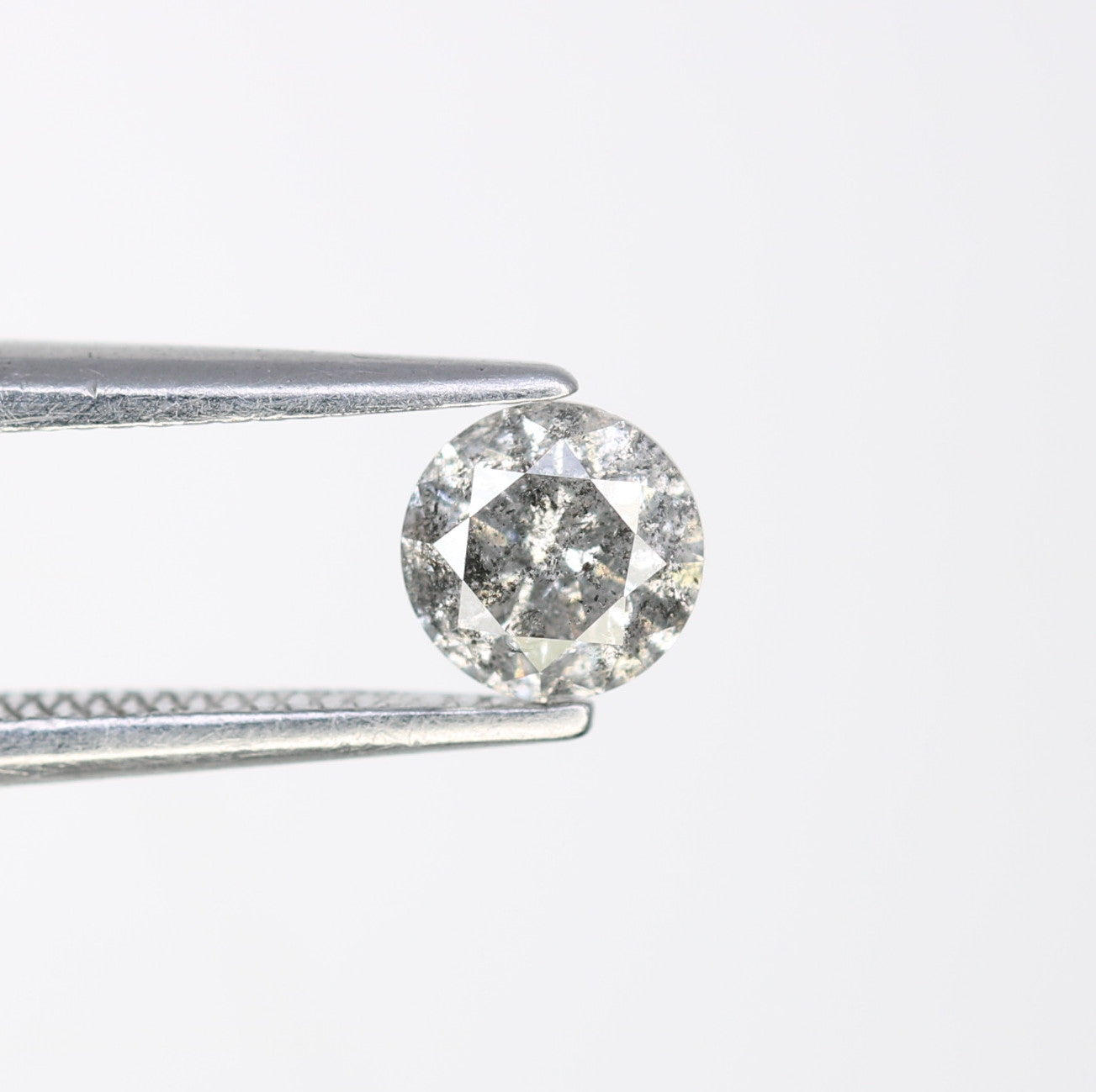 Unique 0.42 CT Salt & Pepper Round Brilliant Cut Diamond | Perfect for Engagement Rings | 4.60 x 3.00 MM - JayKrishna Diamond